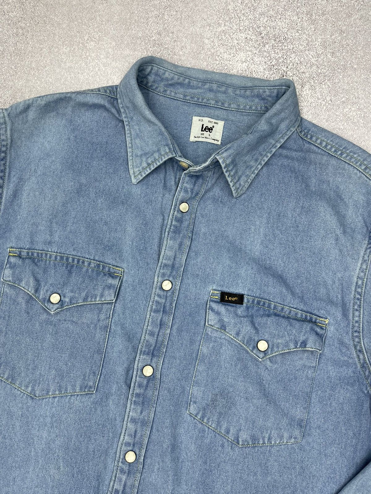 Lee Vintage Lee Denim Shirt Western Pearl Button Y2K Size US L / EU 52-54 / 3 - 4 Thumbnail