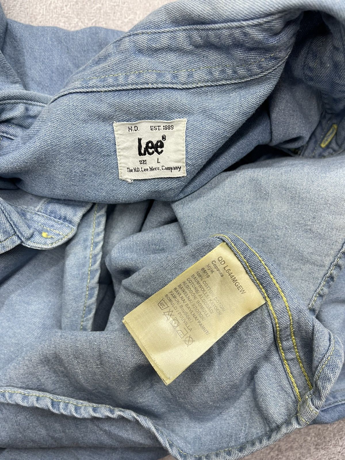 Lee Vintage Lee Denim Shirt Western Pearl Button Y2K Size US L / EU 52-54 / 3 - 9 Thumbnail