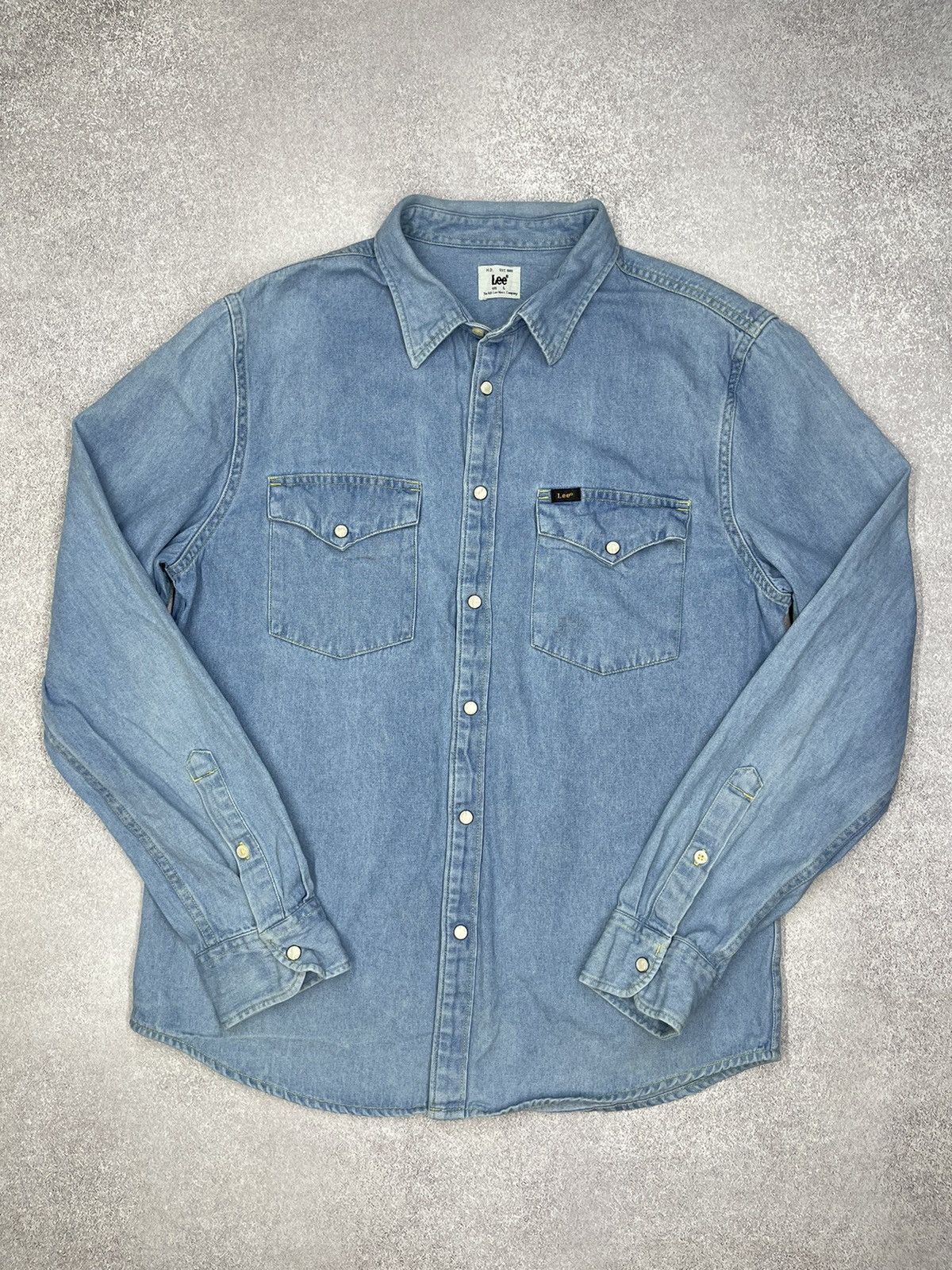 Lee Vintage Lee Denim Shirt Western Pearl Button Y2K Size US L / EU 52-54 / 3 - 2 Thumbnail