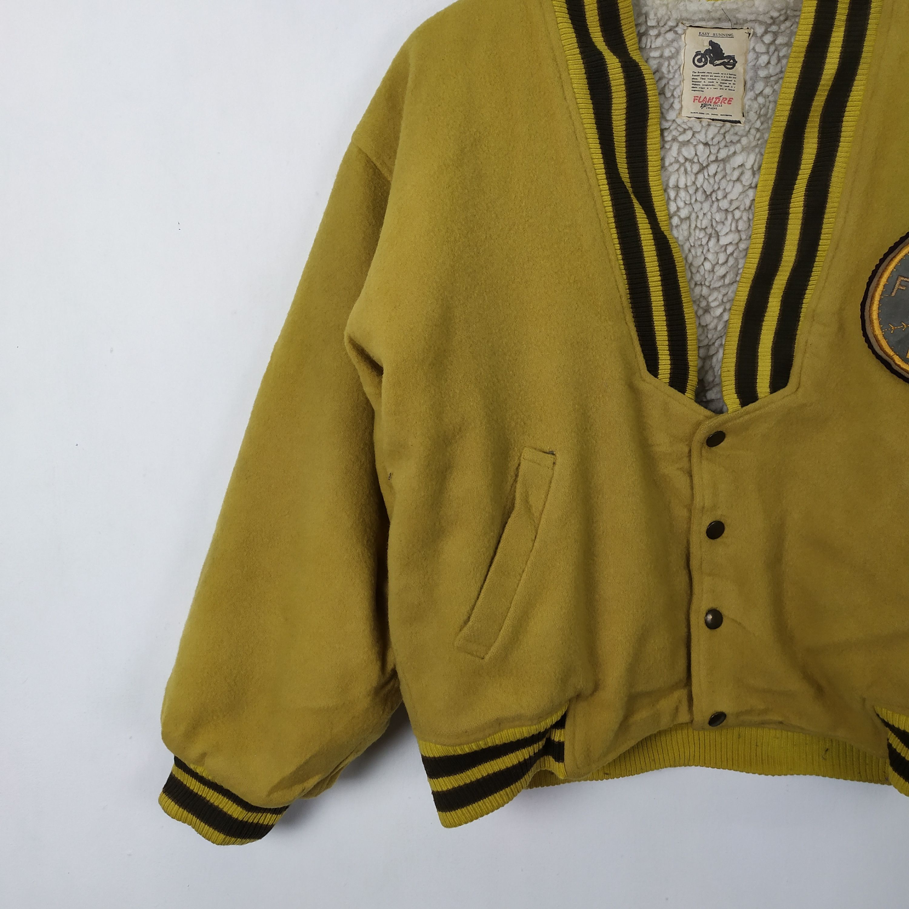 Japanese Brand Vintage Flendre Motorsport Wool Varsity Sherpa Jacket Size US M / EU 48-50 / 2 - 3 Thumbnail