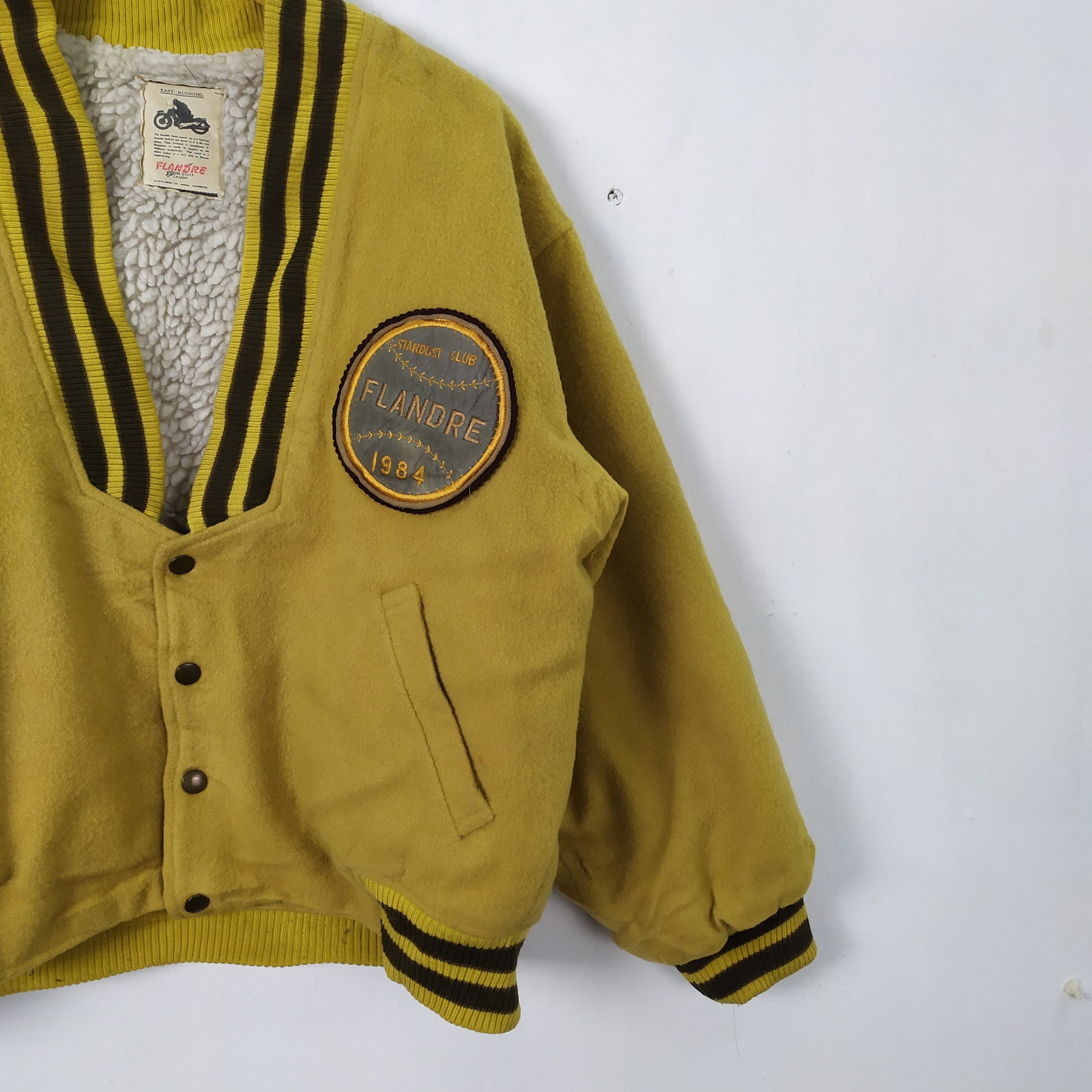 Japanese Brand Vintage Flendre Motorsport Wool Varsity Sherpa Jacket Size US M / EU 48-50 / 2 - 2 Thumbnail