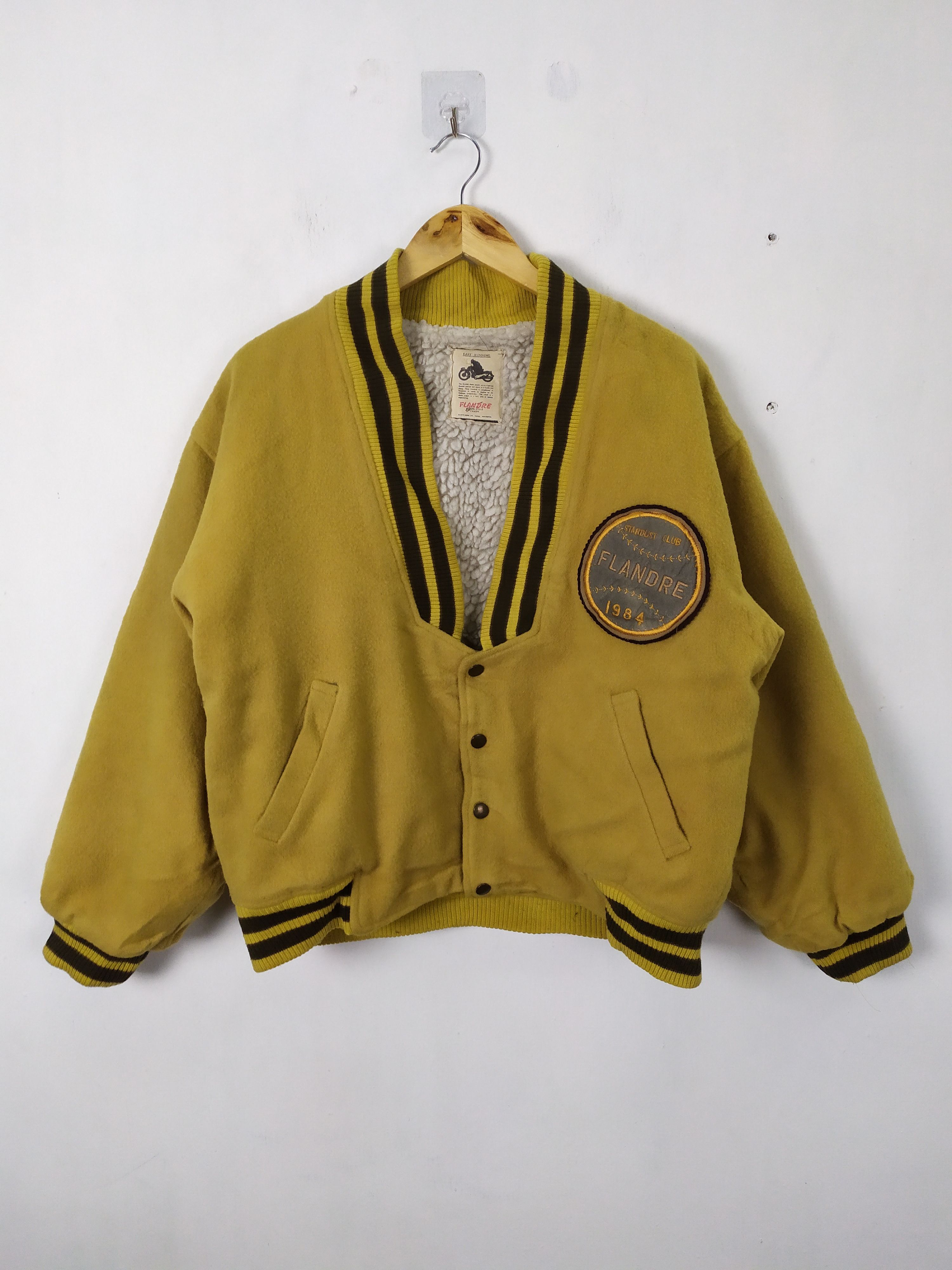 Japanese Brand Vintage Flendre Motorsport Wool Varsity Sherpa Jacket Size US M / EU 48-50 / 2 - 1 Thumbnail
