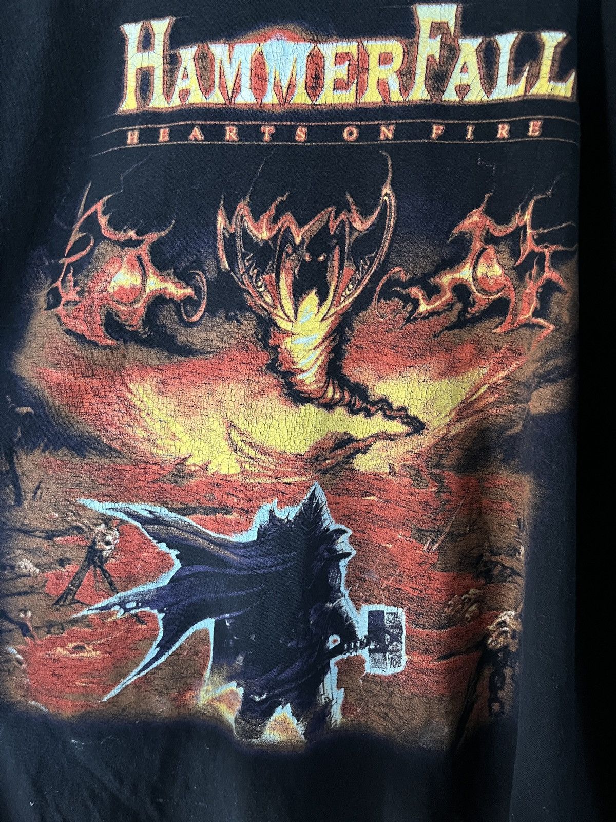 Band Tees Hammerfall 2002 Vintage Hearts on Fire T-shirt Size US XL / EU 56 / 4 - 6 Thumbnail