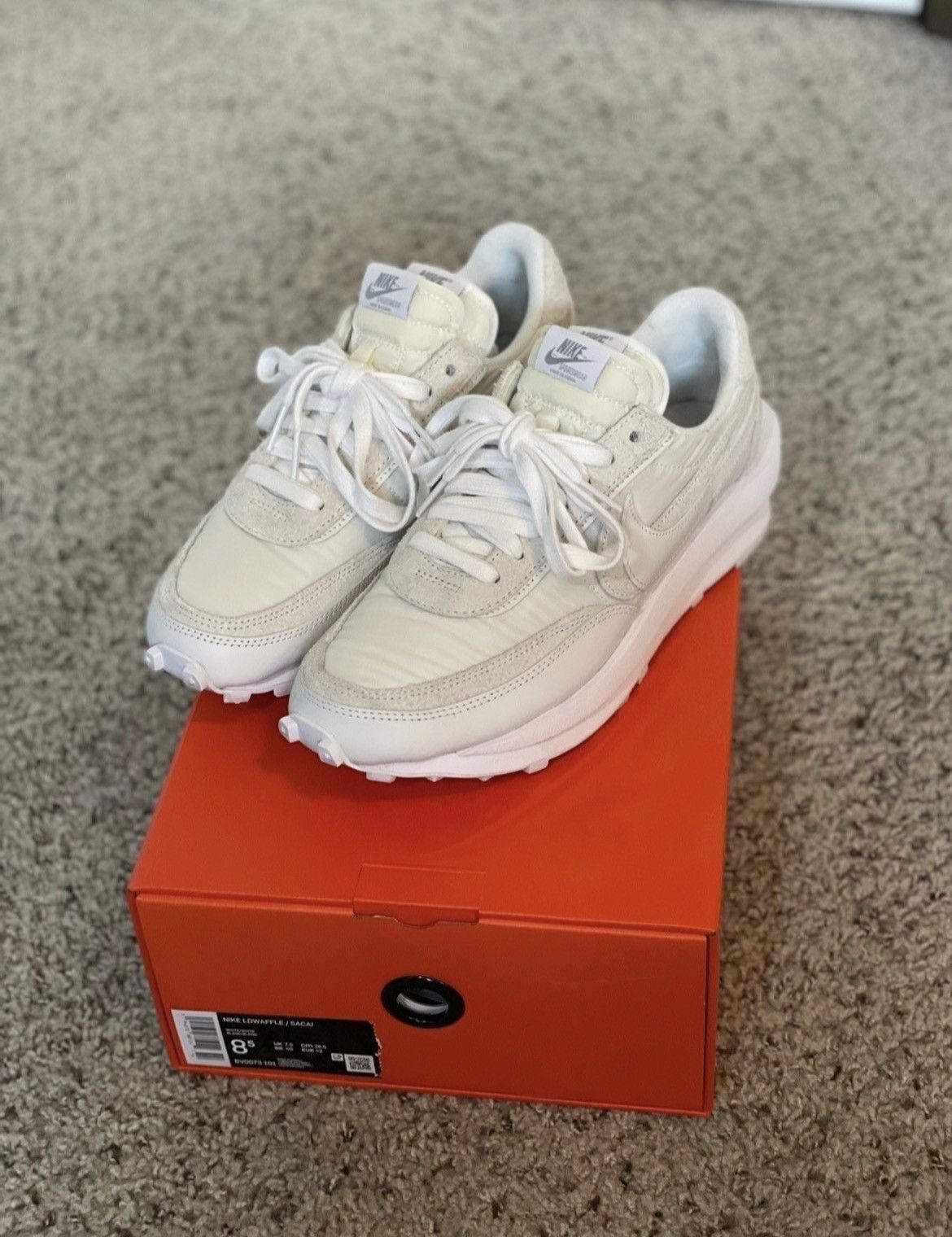 Nike × Sacai LD Waffle White Nylon Size US 8.5 / EU 41-42 - 2 Thumbnail