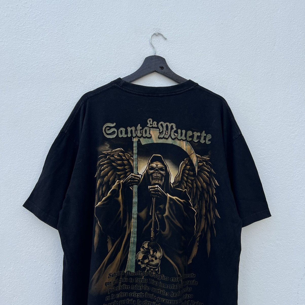 Vintage SANTA LA MUERTE T SHIRT BIG LOGO Size US L / EU 52-54 / 3 - 3 Thumbnail