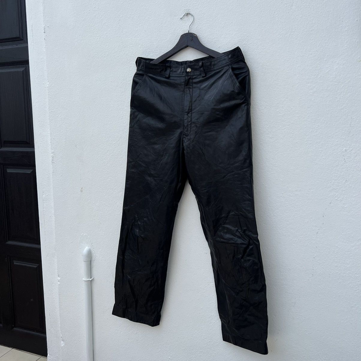 Japanese Brand VINTAGE ULTIMATE BLACK SOFT LEATHER BIKER RIDERS WEAR Size US 30 / EU 46 - 2 Thumbnail