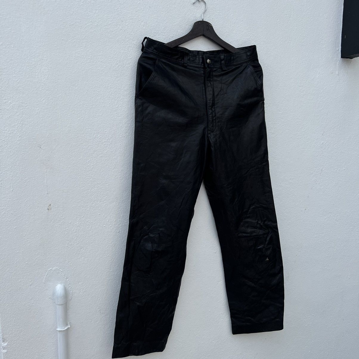 Japanese Brand VINTAGE ULTIMATE BLACK SOFT LEATHER BIKER RIDERS WEAR Size US 30 / EU 46 - 5 Thumbnail