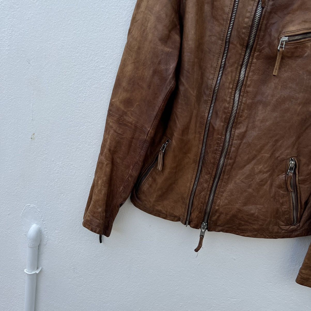 Japanese Brand LEATHER JACKET BIKER PARACHUTE VANQUISH TOKYO JAPAN Size US M / EU 48-50 / 2 - 4 Thumbnail