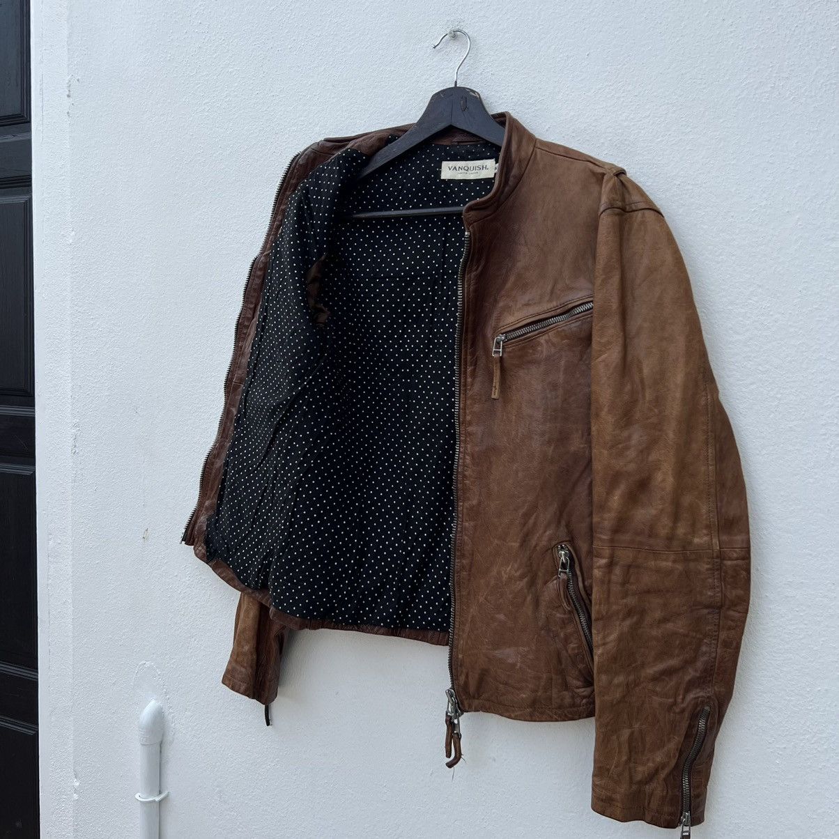 Japanese Brand LEATHER JACKET BIKER PARACHUTE VANQUISH TOKYO JAPAN Size US M / EU 48-50 / 2 - 13 Thumbnail