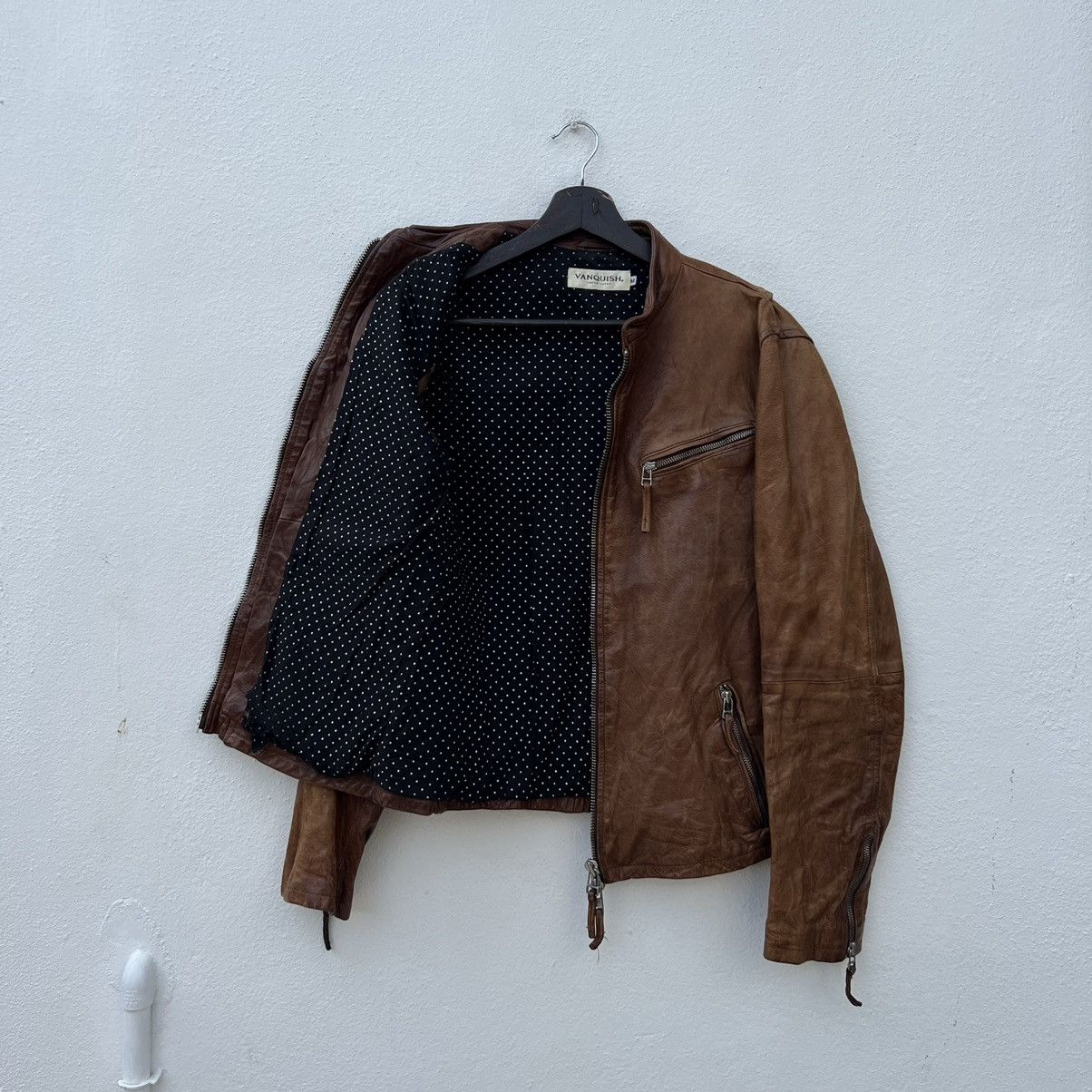 Japanese Brand LEATHER JACKET BIKER PARACHUTE VANQUISH TOKYO JAPAN Size US M / EU 48-50 / 2 - 12 Thumbnail