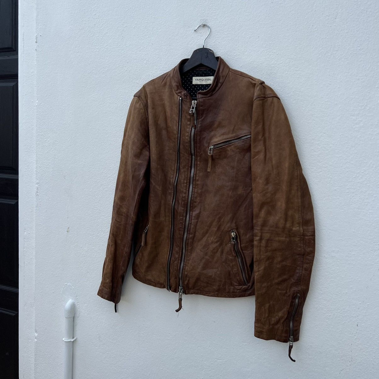 Japanese Brand LEATHER JACKET BIKER PARACHUTE VANQUISH TOKYO JAPAN Size US M / EU 48-50 / 2 - 2 Thumbnail