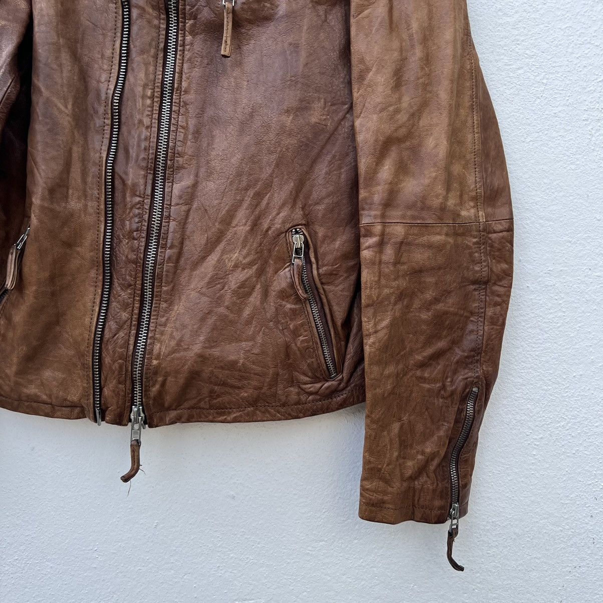 Japanese Brand LEATHER JACKET BIKER PARACHUTE VANQUISH TOKYO JAPAN Size US M / EU 48-50 / 2 - 6 Thumbnail