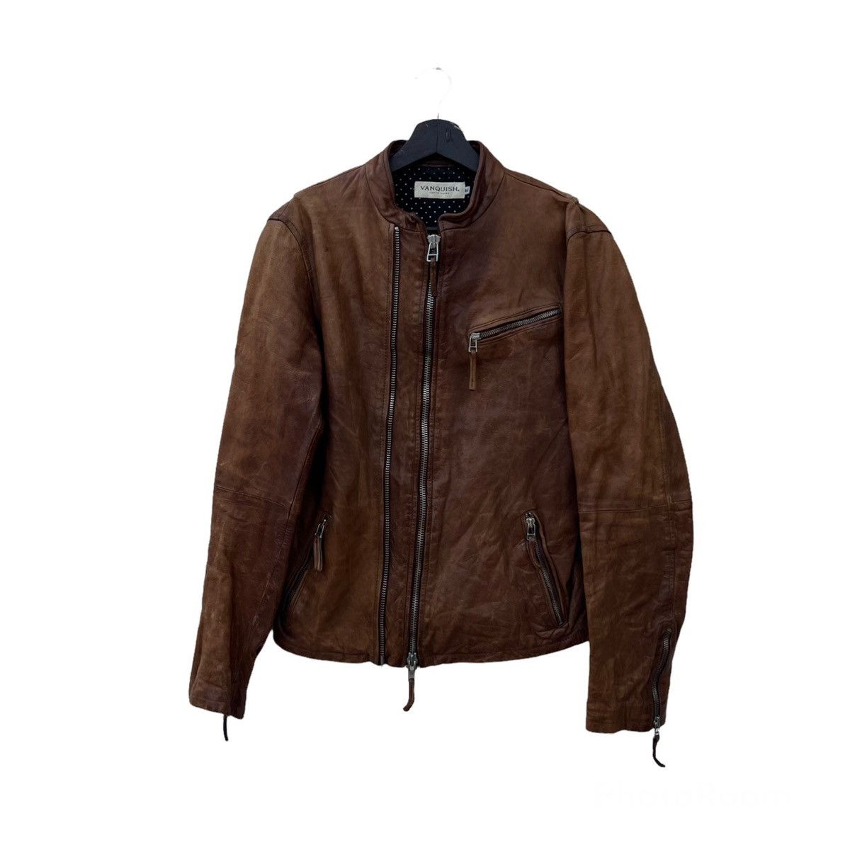 Japanese Brand LEATHER JACKET BIKER PARACHUTE VANQUISH TOKYO JAPAN Size US M / EU 48-50 / 2 - 1 Thumbnail