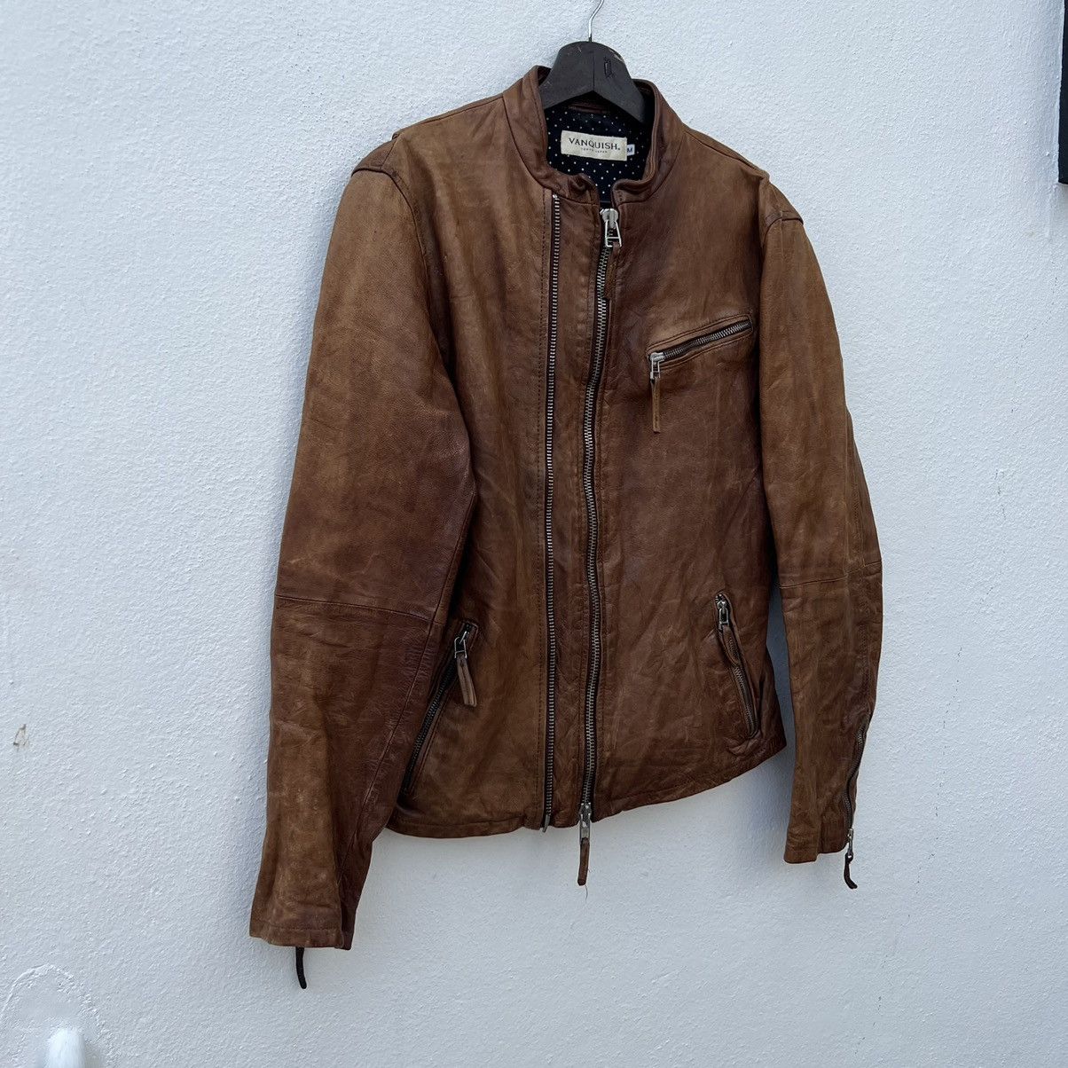 Japanese Brand LEATHER JACKET BIKER PARACHUTE VANQUISH TOKYO JAPAN Size US M / EU 48-50 / 2 - 5 Thumbnail