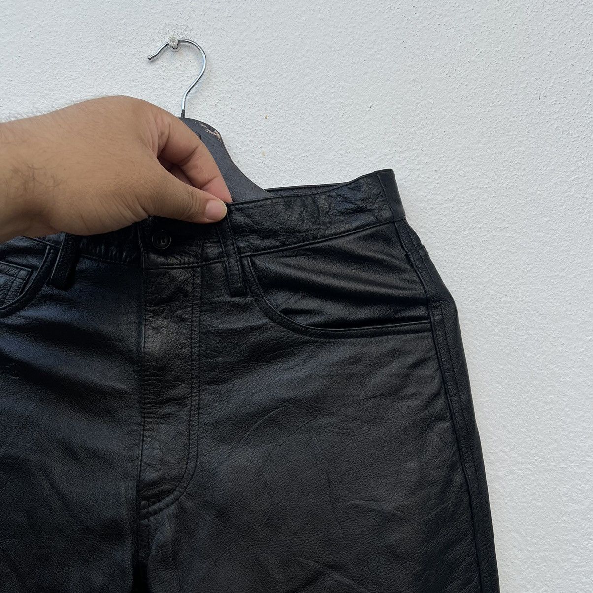 Japanese Brand VINTAGE LOUIS CHAVLON HOMME SOFT LEATHER PANTS BIKERS WEAR Size US 29 - 6 Thumbnail