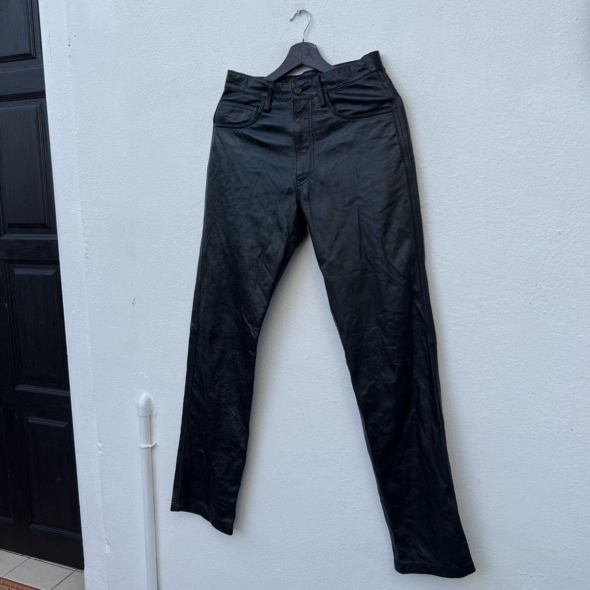 Japanese Brand VINTAGE LOUIS CHAVLON HOMME SOFT LEATHER PANTS BIKERS WEAR Size US 29 - 2 Thumbnail