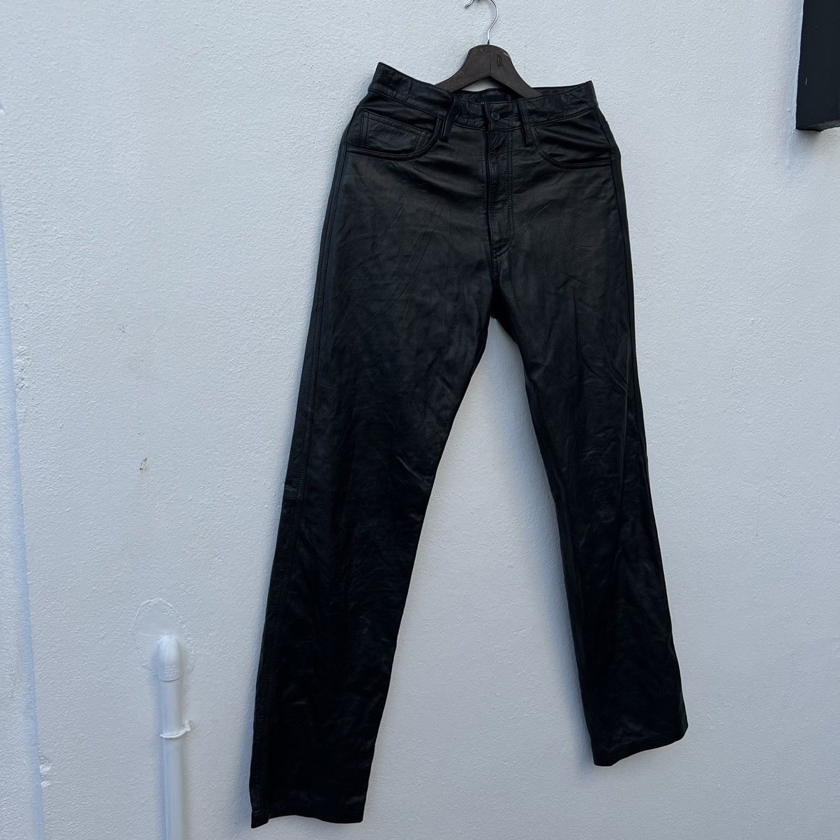 Japanese Brand VINTAGE LOUIS CHAVLON HOMME SOFT LEATHER PANTS BIKERS WEAR Size US 29 - 5 Thumbnail