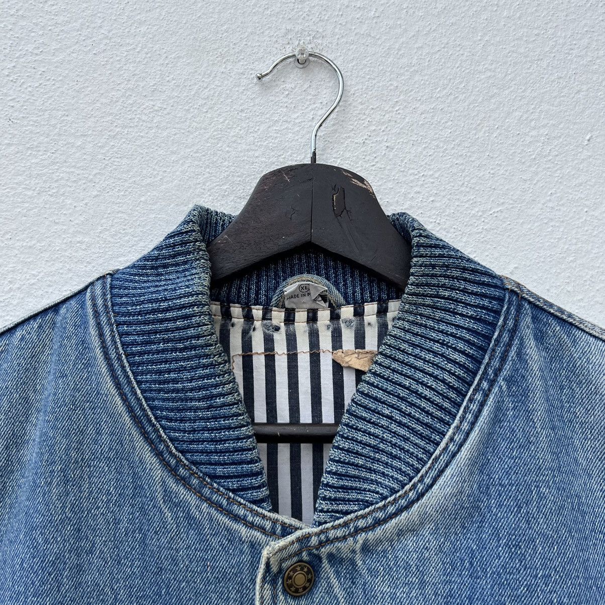 Japanese Brand VINTAGE BOMBER VARSITY JACKET DENIM STYLE Size US XL / EU 56 / 4 - 5 Thumbnail