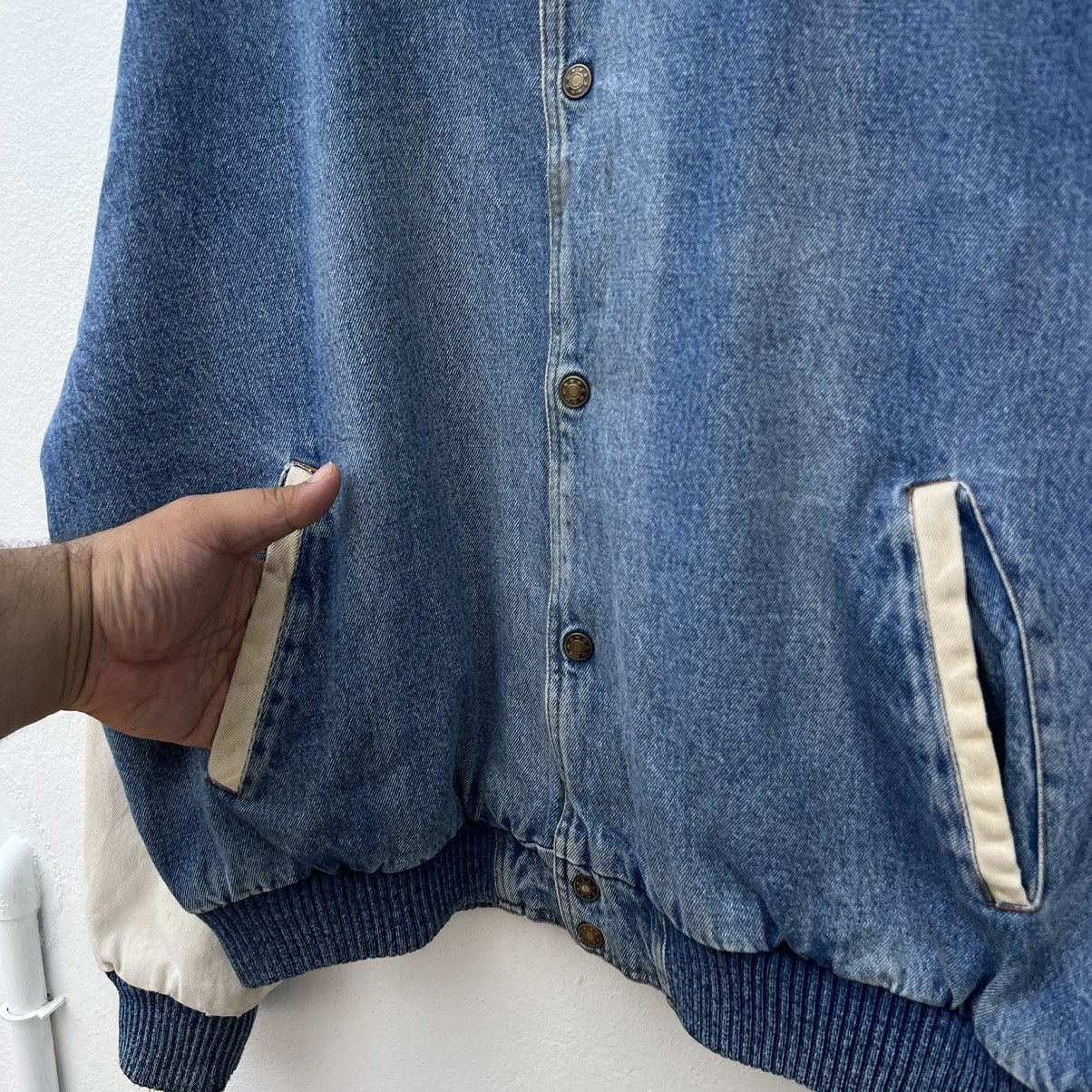 Japanese Brand VINTAGE BOMBER VARSITY JACKET DENIM STYLE Size US XL / EU 56 / 4 - 6 Thumbnail
