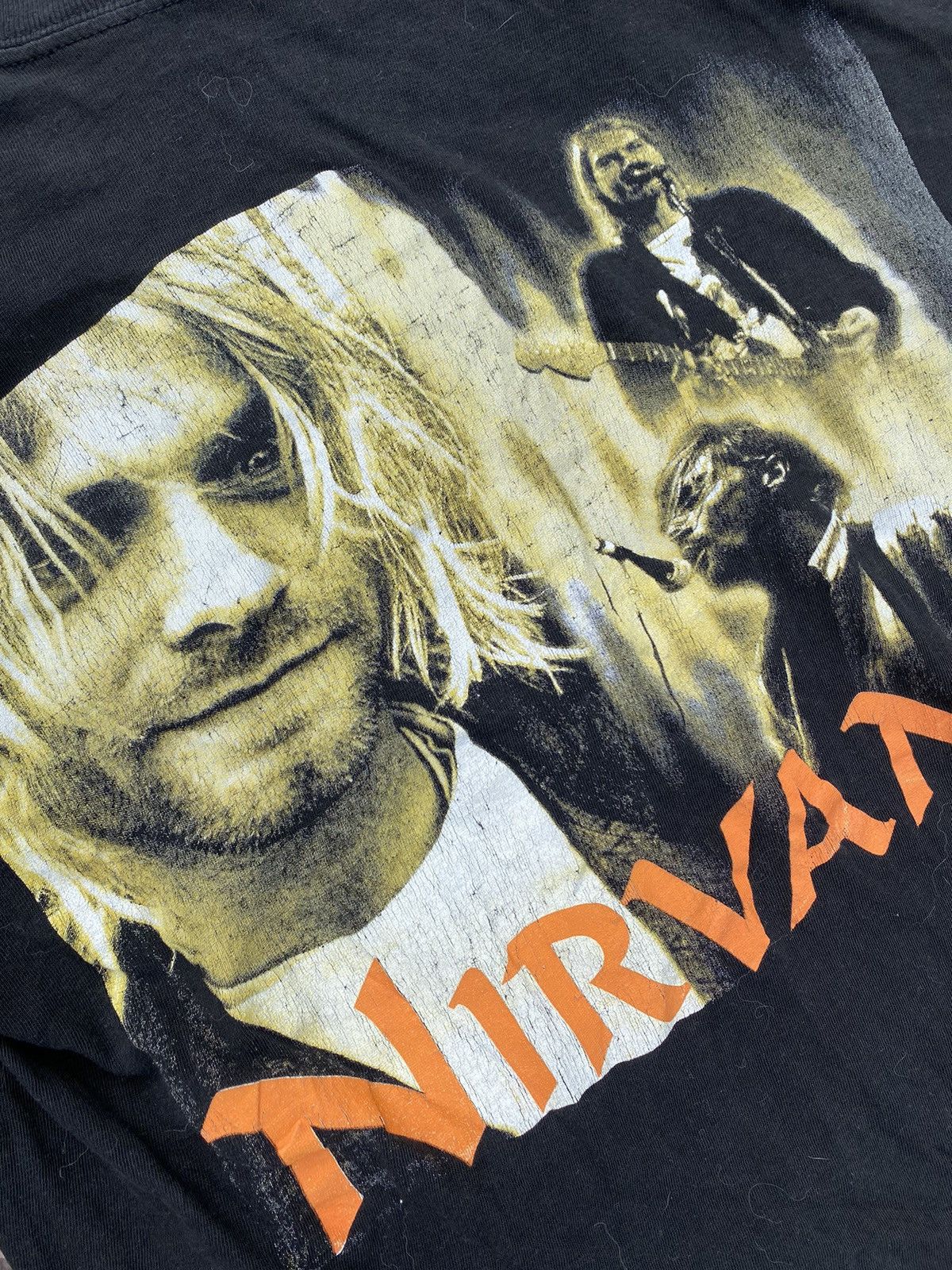 Band Tees × Nirvana × Vintage Nirvana vintage 00s distressed Kurt Cobain tshirt Size US S / EU 44-46 / 1 - 2 Thumbnail