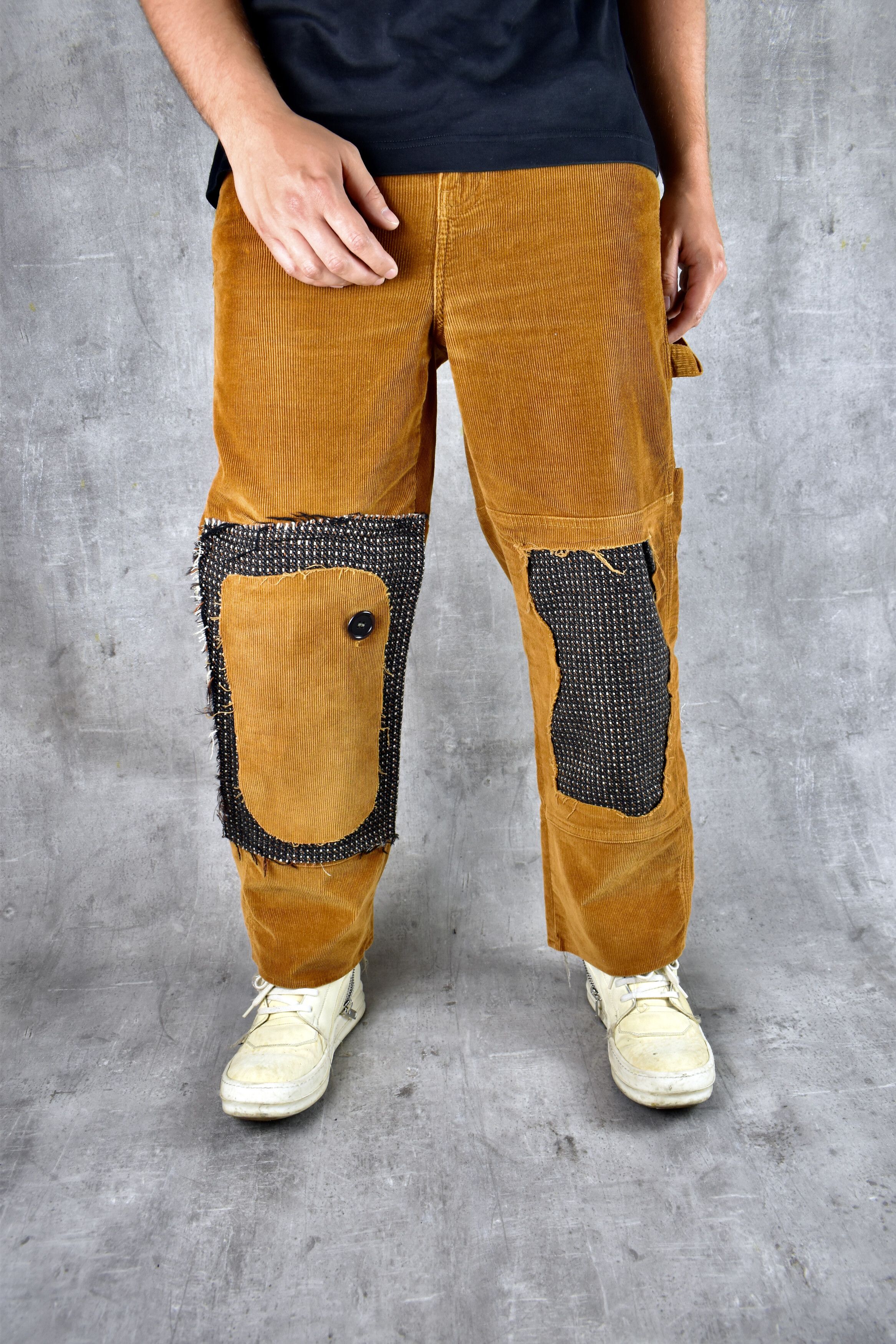 Japanese Brand Handmade Patchwork Reconstructed Trouser Needles Greg Lauren Size US 30 / EU 46 - 1 Thumbnail