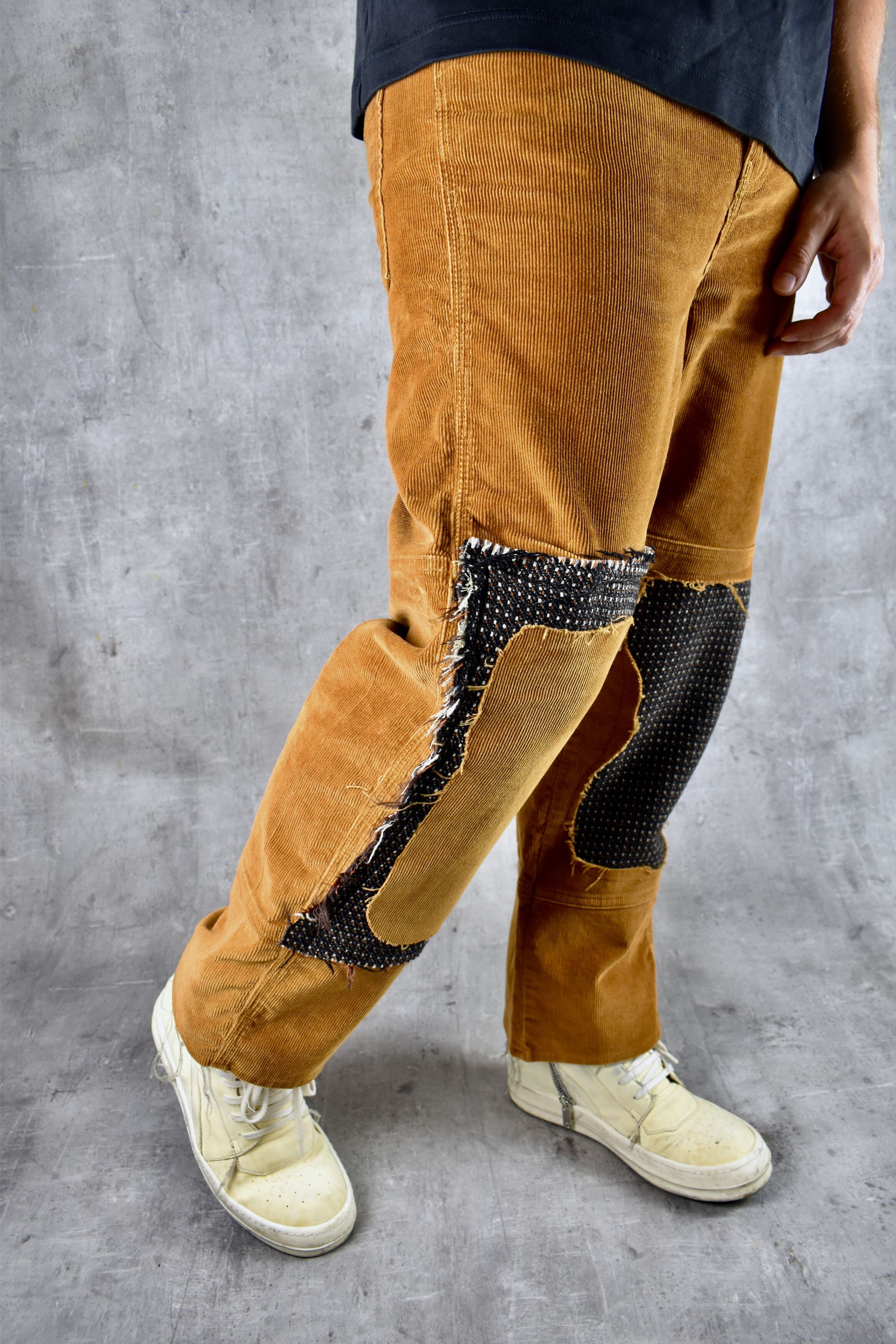 Japanese Brand Handmade Patchwork Reconstructed Trouser Needles Greg Lauren Size US 30 / EU 46 - 2 Thumbnail