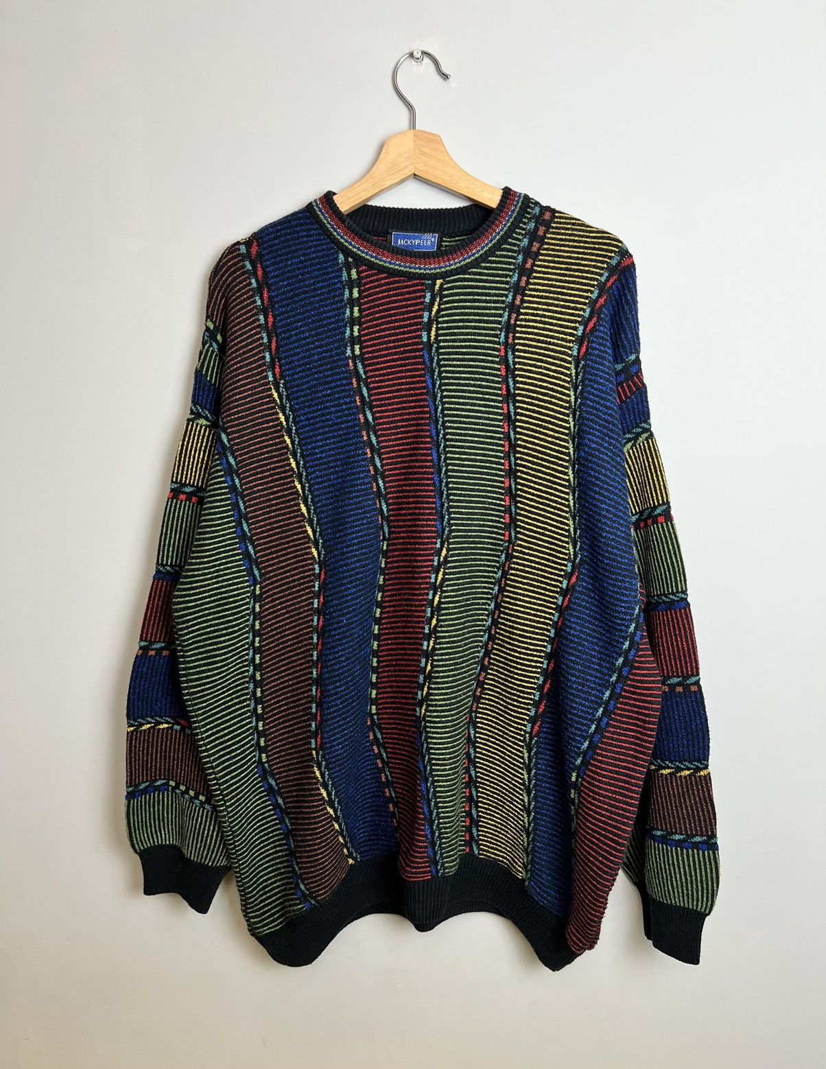 Vintage Rare Vintage Cable Knit Sweatshirt Like Coogi Avant Garde Size US XL / EU 56 / 4 - 2 Thumbnail