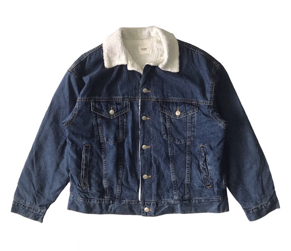 Vintage Browny Vintage Fleece/Sherpa Denim Jacket | Grailed