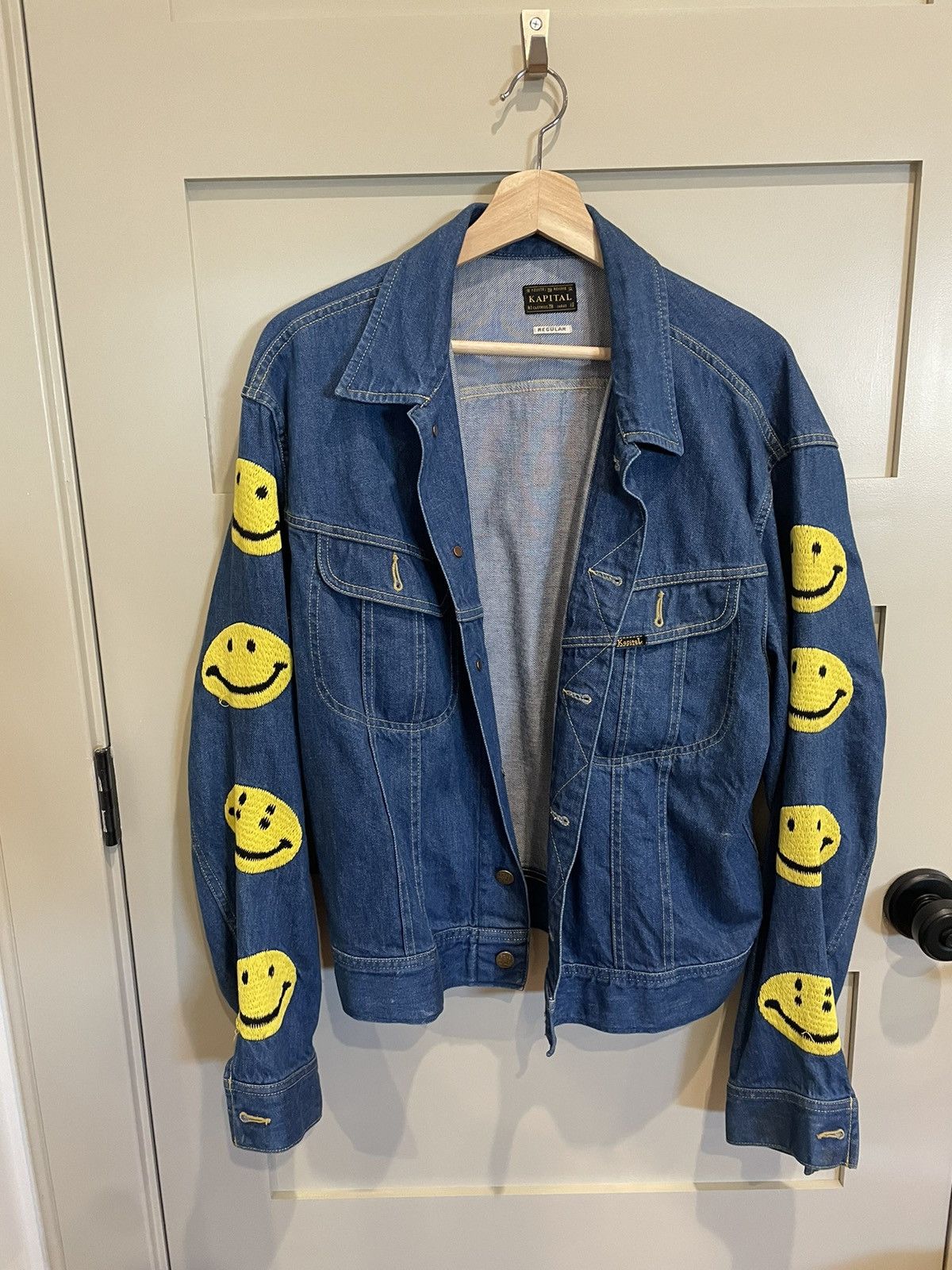 Kapital smiley hot sale denim jacket