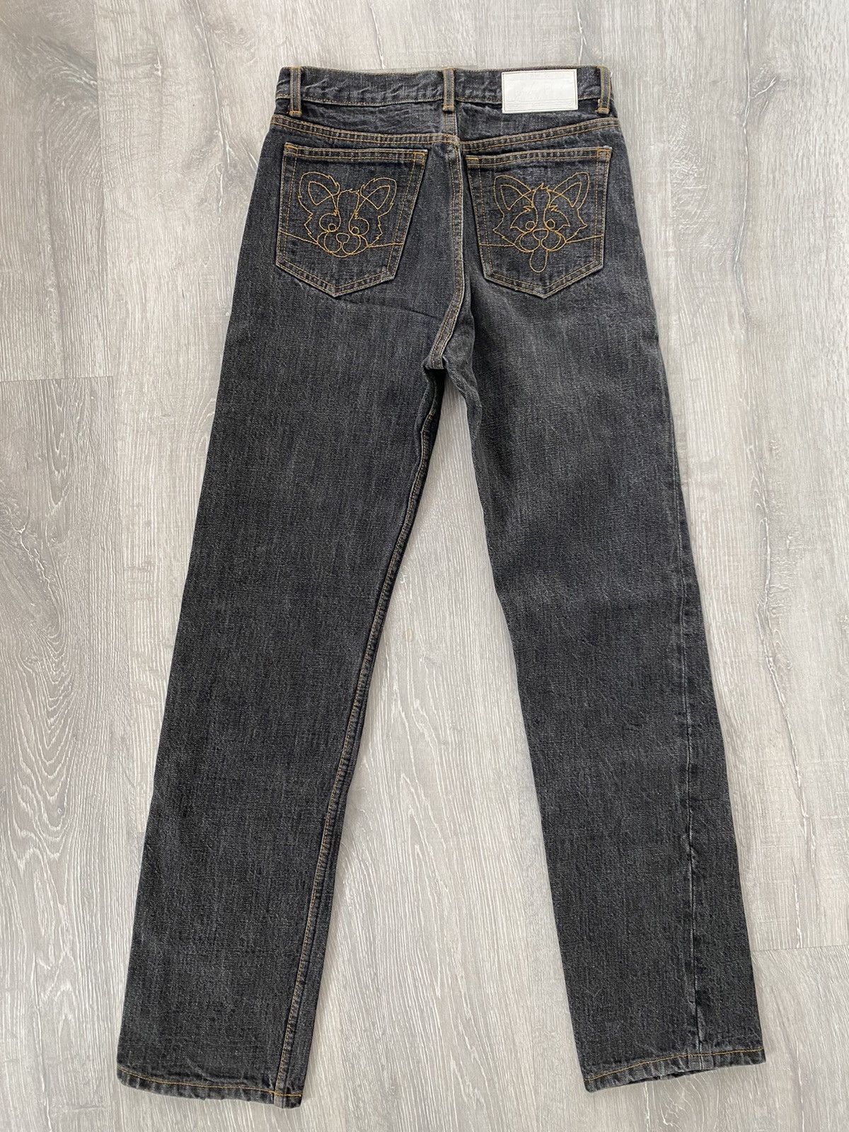 image of Bape Jeans Cat Face Logo Grey Selvedge Bape Japanese Denim, Women's (Size 26)