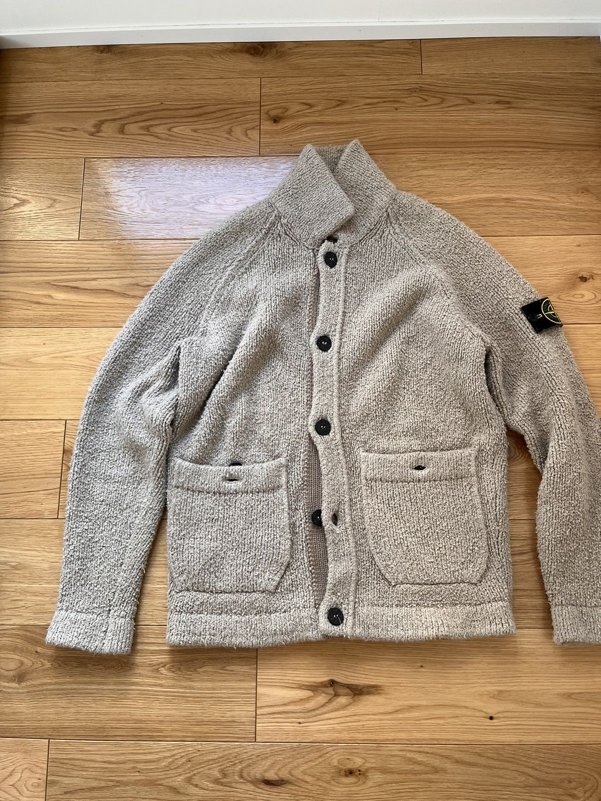 image of Stone Island Military Inspired Jacket in Brown, Men's (Size Small)