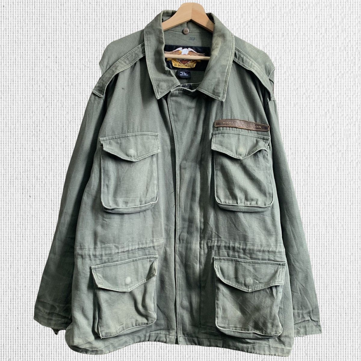Harley Davidson Vintage Harley Davidson Multi Pocket Light Jacket Size US XXL / EU 58 / 5 - 1 Thumbnail
