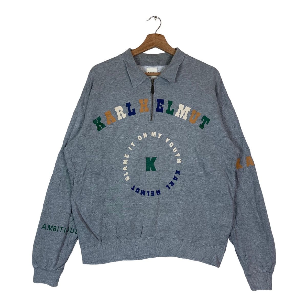Karl Helmut Vintage Karl Helmut Quarter Zip Pullover Jumper Sweatshirt Size US M / EU 48-50 / 2 - 1 Thumbnail