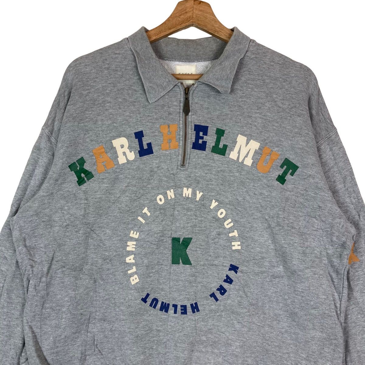 Karl Helmut Vintage Karl Helmut Quarter Zip Pullover Jumper Sweatshirt Size US M / EU 48-50 / 2 - 2 Thumbnail