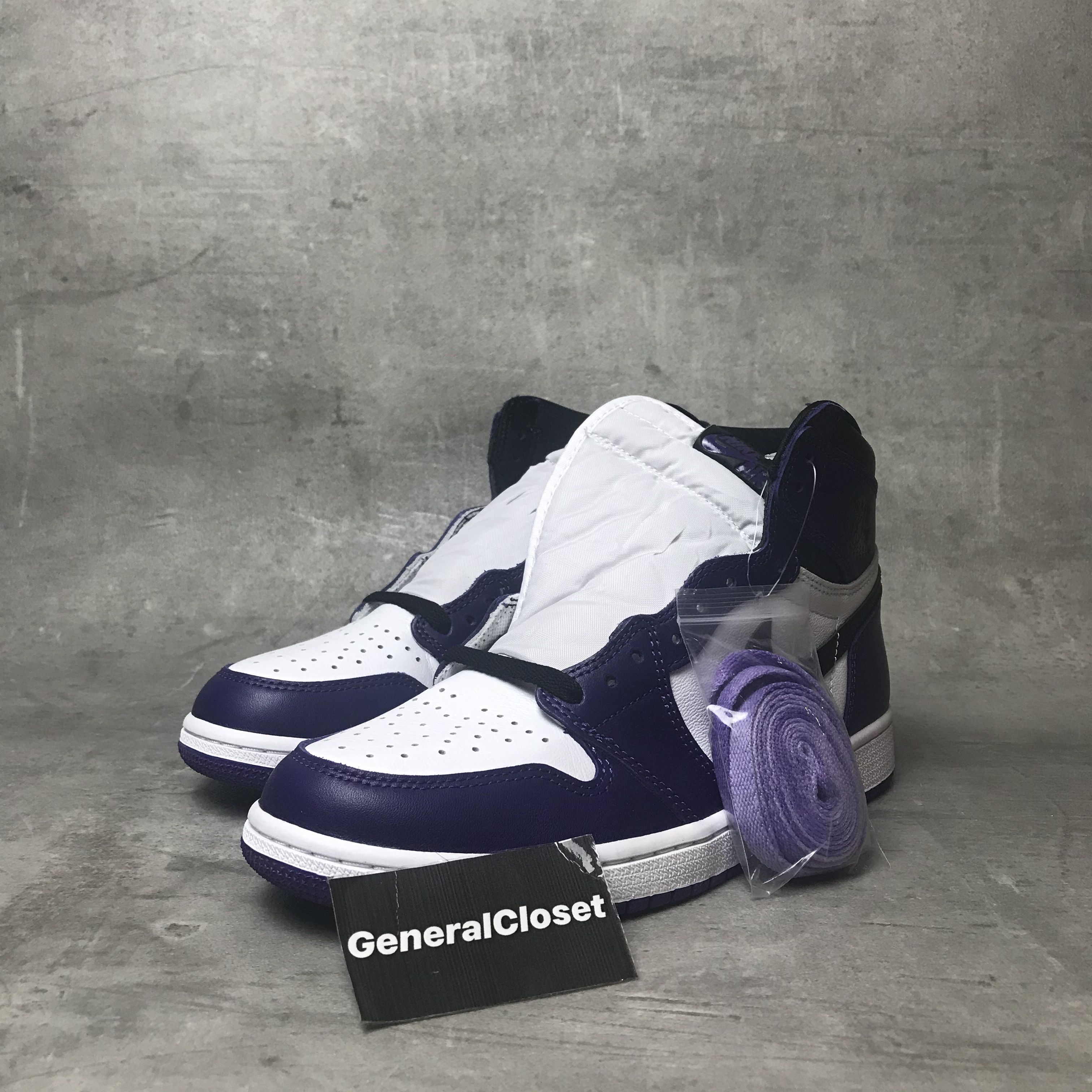 Jordan Brand NIKE Air Jordan 1 Retro High Purple Court 2.0 Size US 9.5 / EU 42-43 - 4 Thumbnail