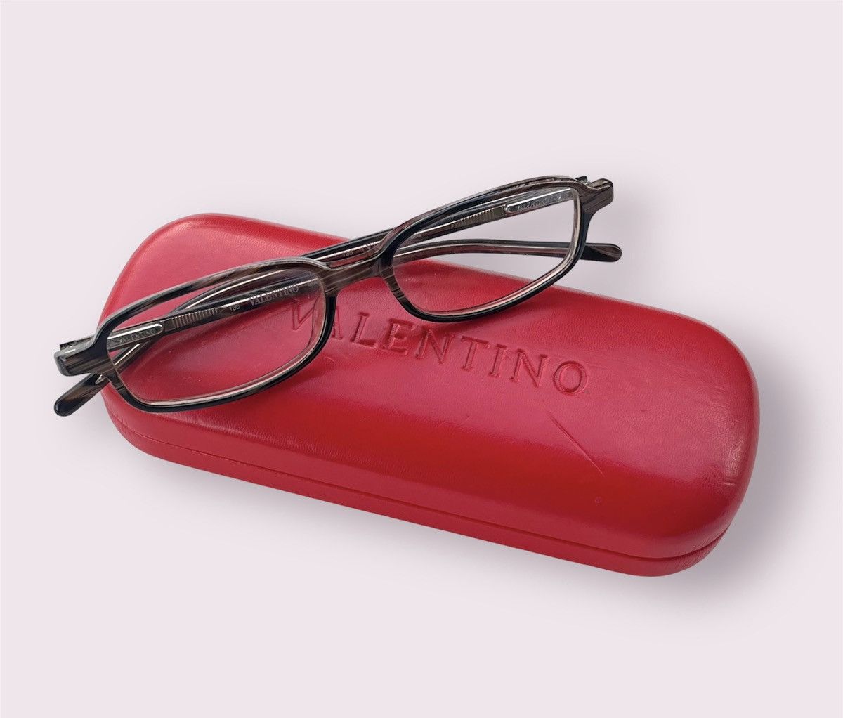 image of Vintage Glasses Designer Eyeglass Frames Case By Valentino in Tortoise, Women's