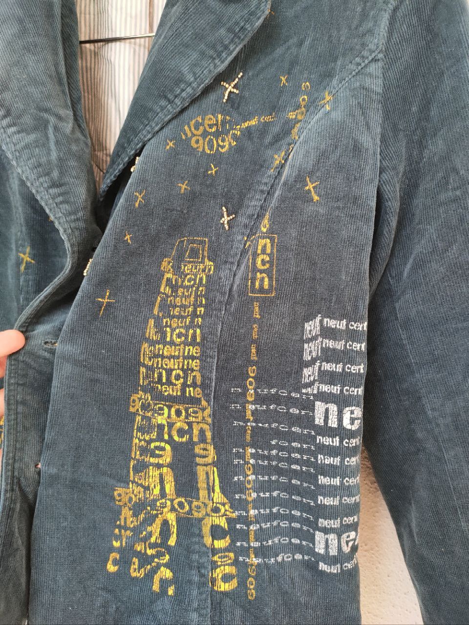 Japanese Brand ❎ Printed Corduroy Blazer Jacket Size S / US 4 / IT 40 - 4 Thumbnail