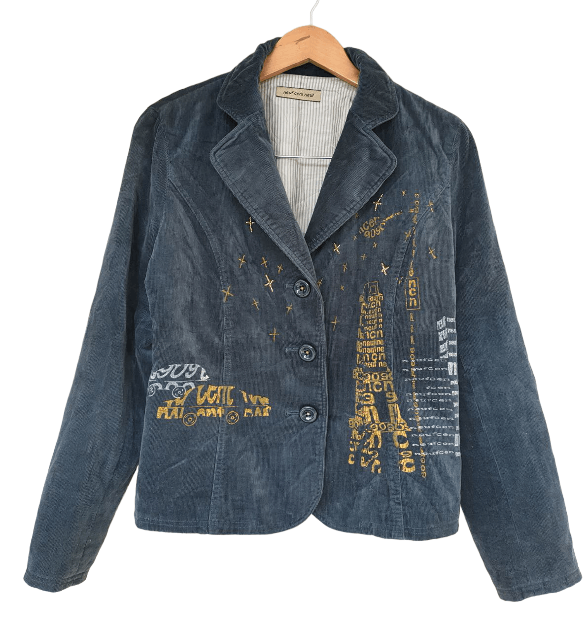 Japanese Brand ❎ Printed Corduroy Blazer Jacket Size S / US 4 / IT 40 - 2 Thumbnail