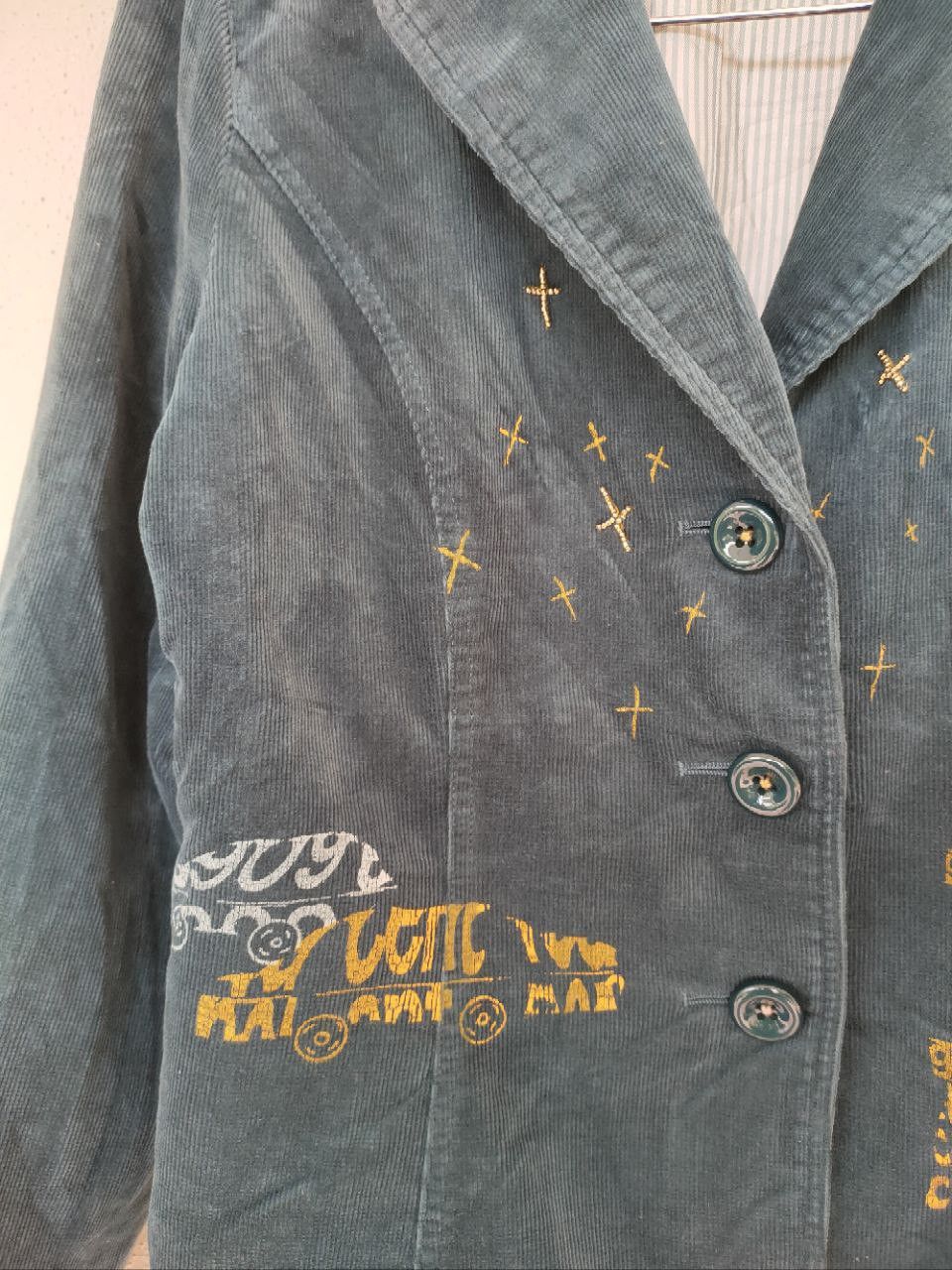 Japanese Brand ❎ Printed Corduroy Blazer Jacket Size S / US 4 / IT 40 - 3 Thumbnail