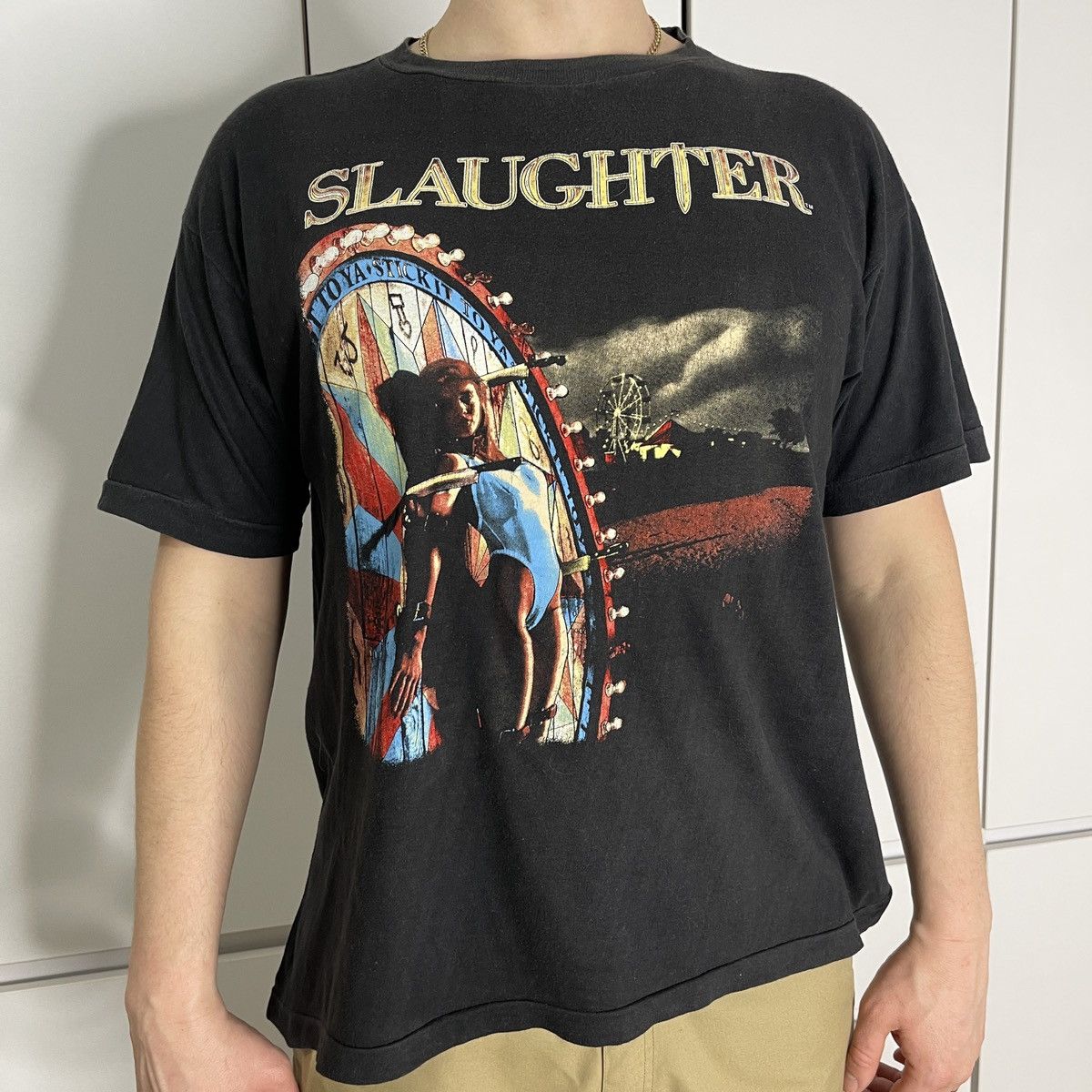 Band Tees Vintage Slaughter Concert T Shirt Stick It To Ya Rock tees Size US L / EU 52-54 / 3 - 1 Thumbnail