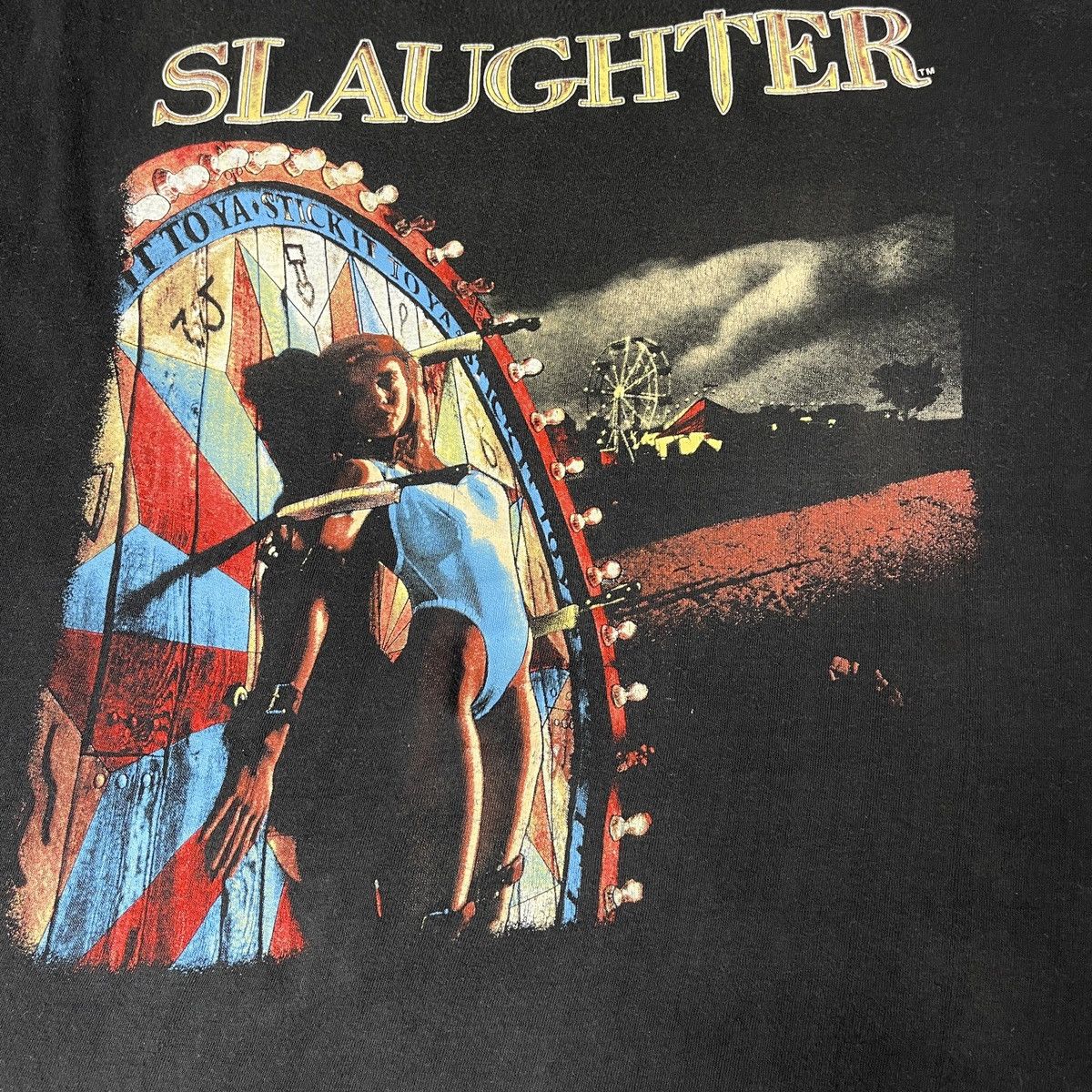 Band Tees Vintage Slaughter Concert T Shirt Stick It To Ya Rock tees Size US L / EU 52-54 / 3 - 6 Thumbnail