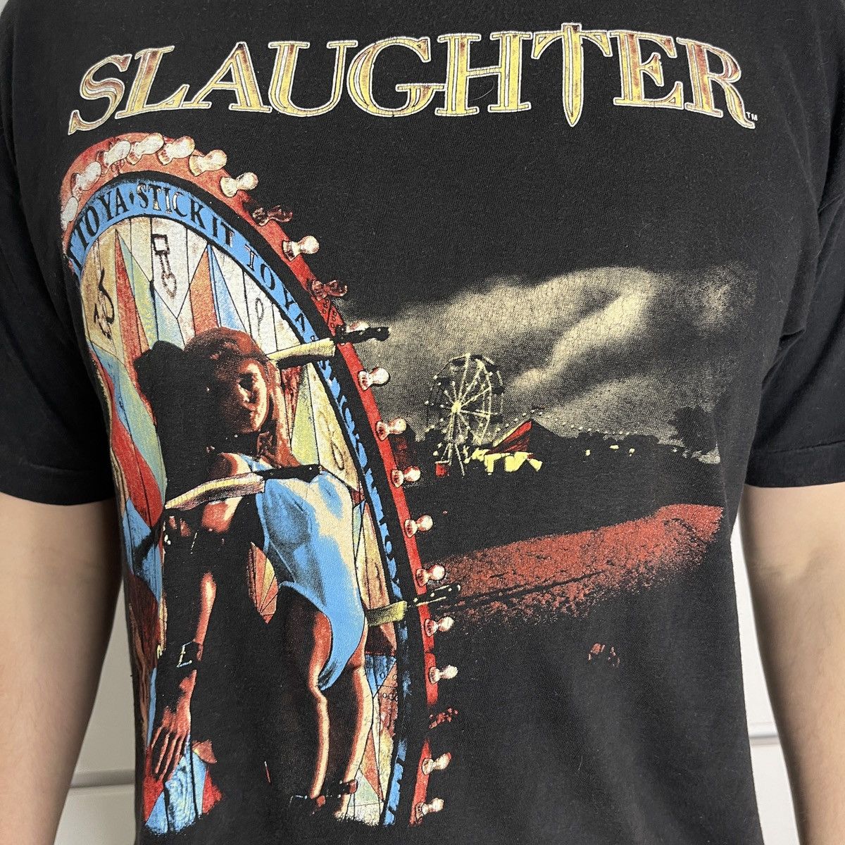 Band Tees Vintage Slaughter Concert T Shirt Stick It To Ya Rock tees Size US L / EU 52-54 / 3 - 2 Thumbnail