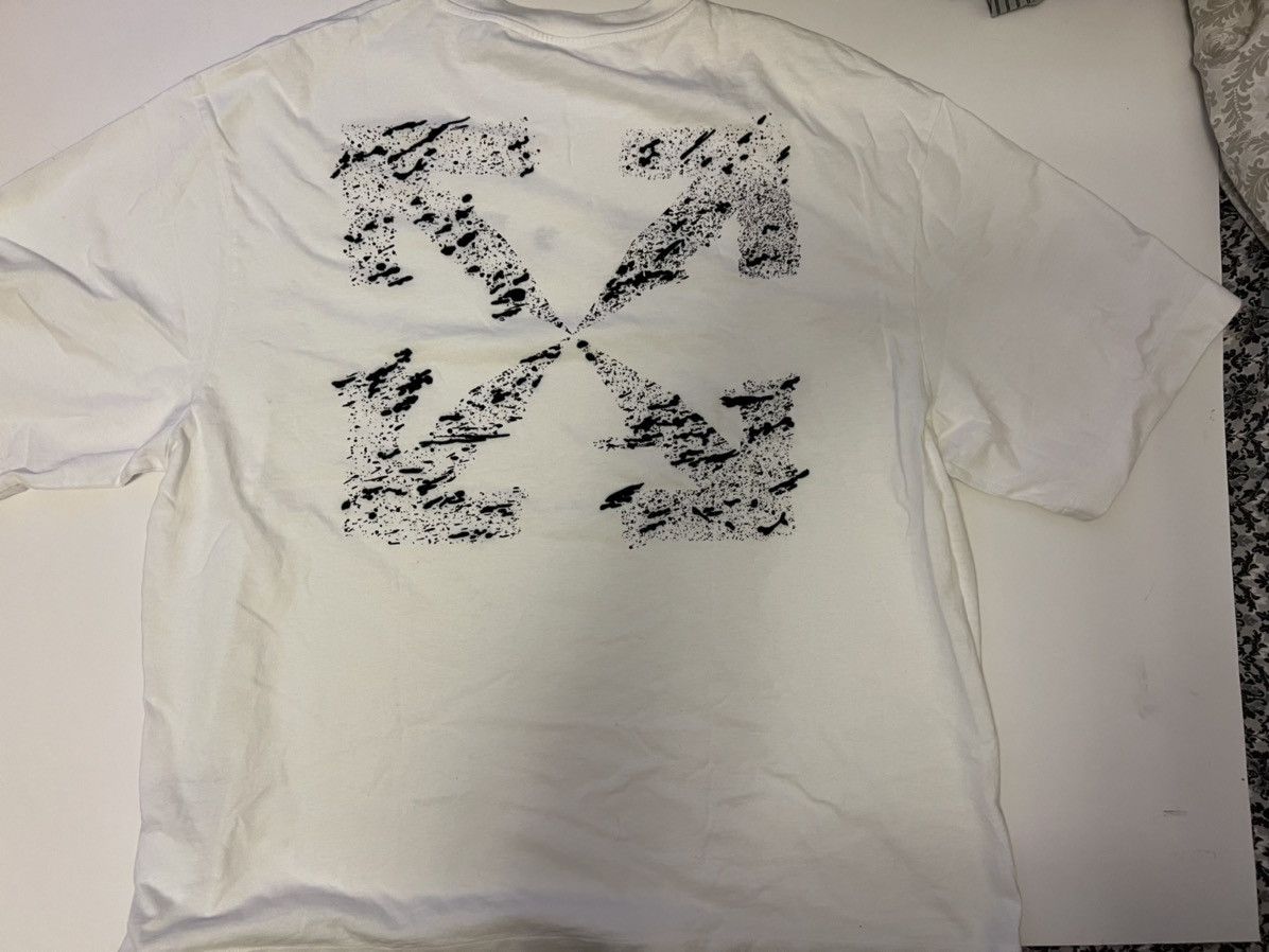 image of Off White Embroidered Arrow Logo Skate T-Shirt in White, Men's (Size 2XL)