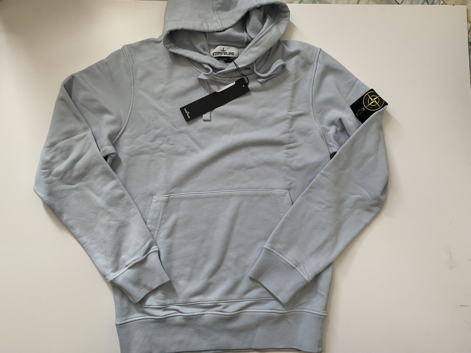 image of Stone Island Core Fleece Hoodie Sky Blue, Men's (Size Small)