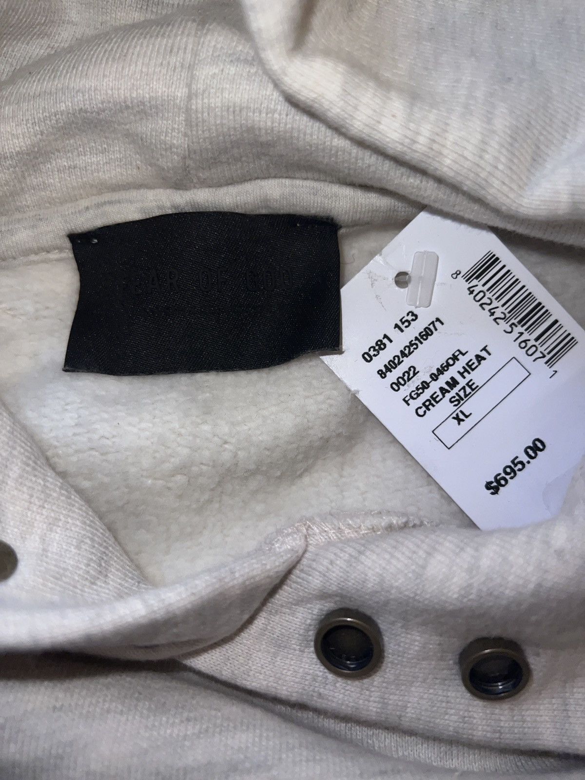 Fear of God Fear of god seven collection baseball hoodie cream Size US XL / EU 56 / 4 - 4 Thumbnail