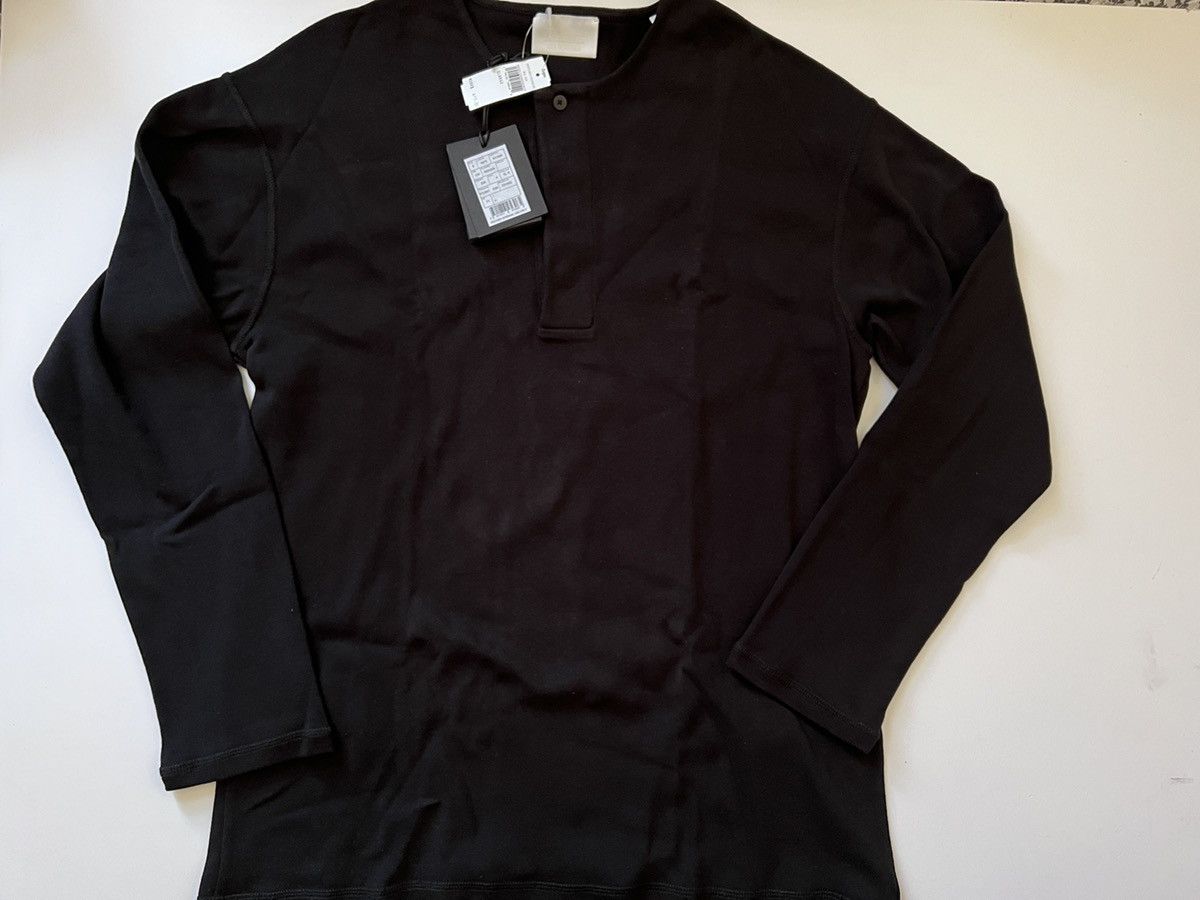 image of Ermenegildo Zegna x Fear Of God Zegna Cotton Henley Black, Men's (Size XL)