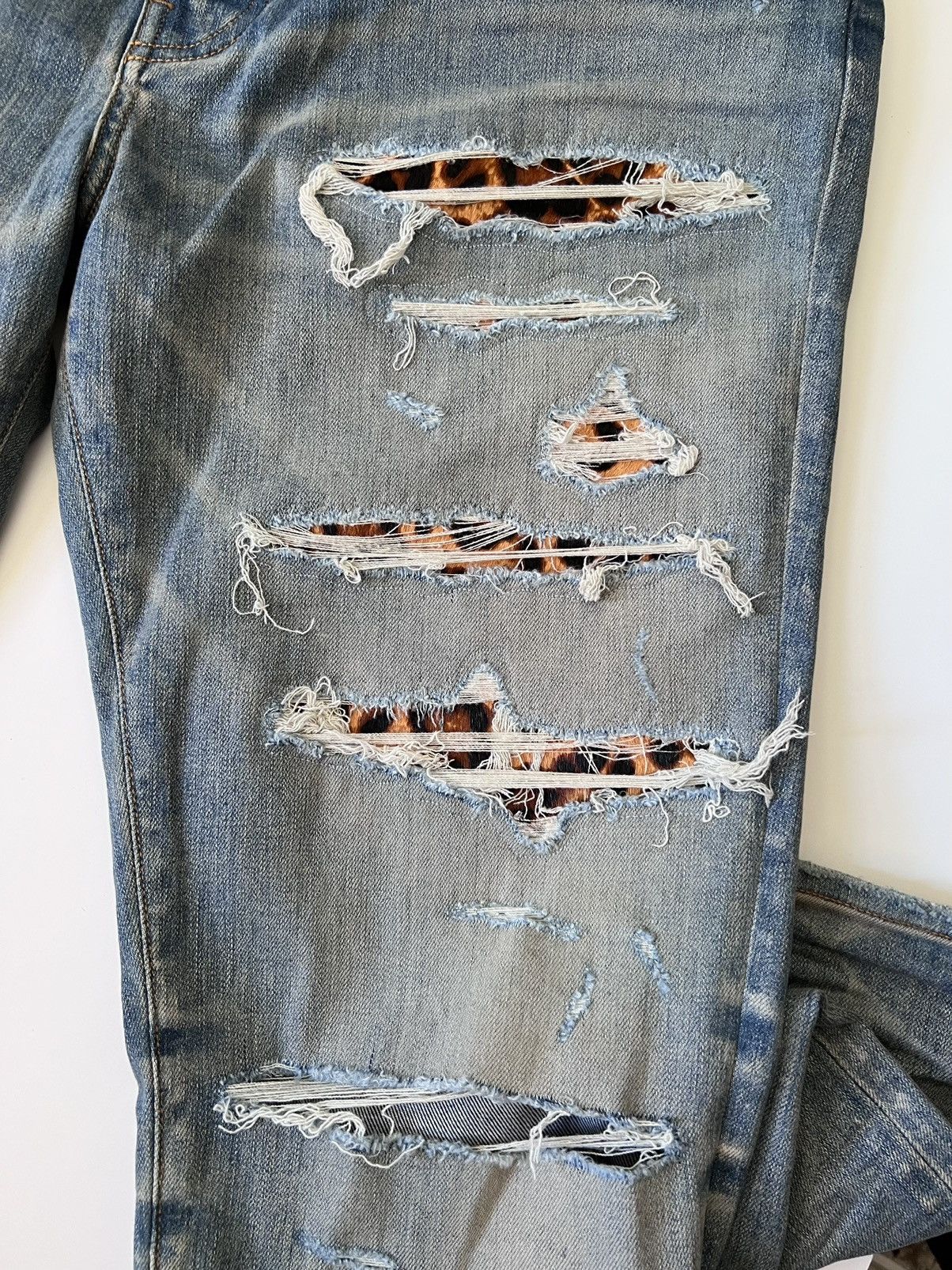 Amiri AMIRI LEOPARD THRASHER JEANS BLUE SIZE 38 Size US 38 / EU 54 - 5 Thumbnail