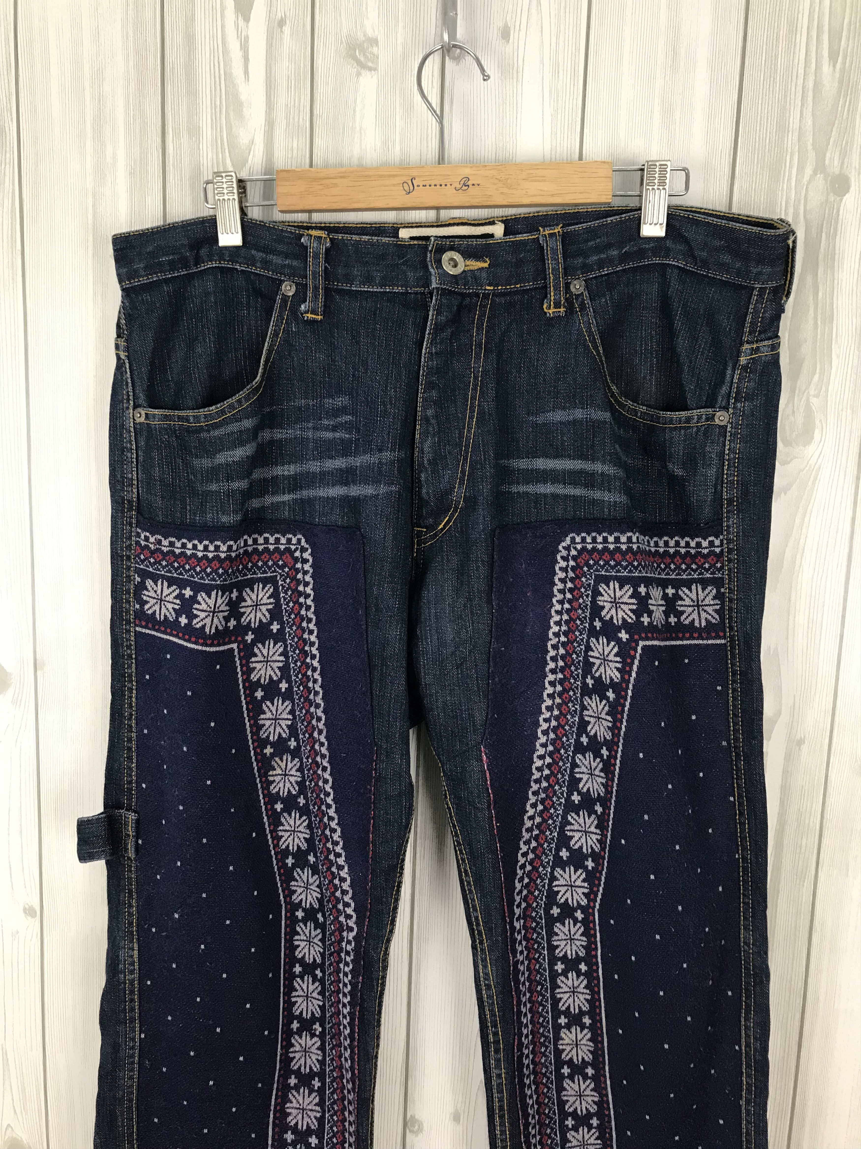 Hysteric Glamour × Undercover Japanese Brand COMMUNITY.CO Double Knee Navajo Denim Jeans Size US 36 / EU 52 - 3 Thumbnail