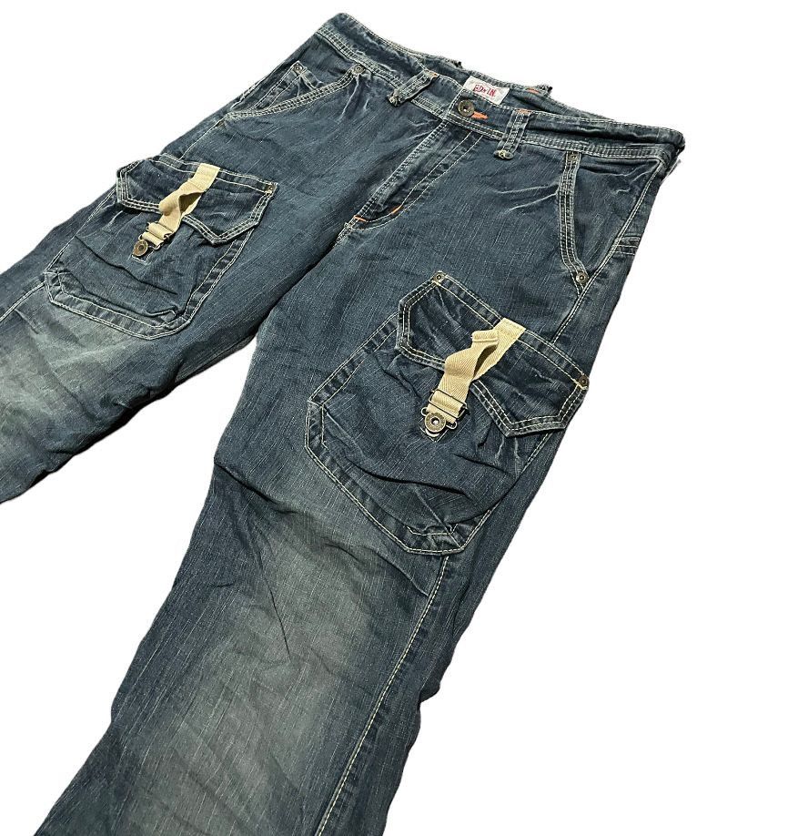 Edwin Edwin Exclusive Vintage 503 Bell Bottom Cargo Pocket Jeans Size US 32 / EU 48 - 2 Thumbnail