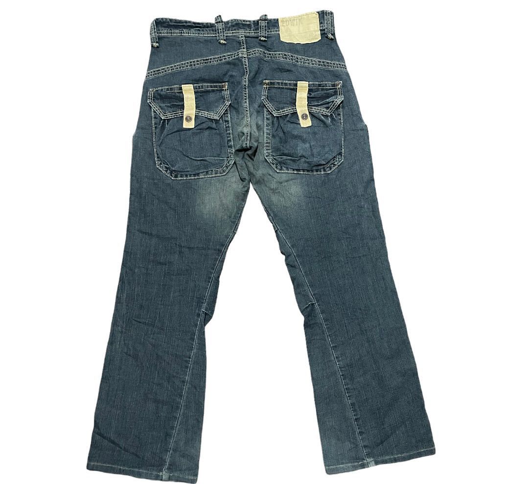 Edwin Edwin Exclusive Vintage 503 Bell Bottom Cargo Pocket Jeans Size US 32 / EU 48 - 6 Thumbnail